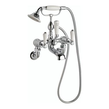 Butler & Rose Caledonia Lever Wall Mounted Bath Shower Mixer with Shower Kit - Chrome
