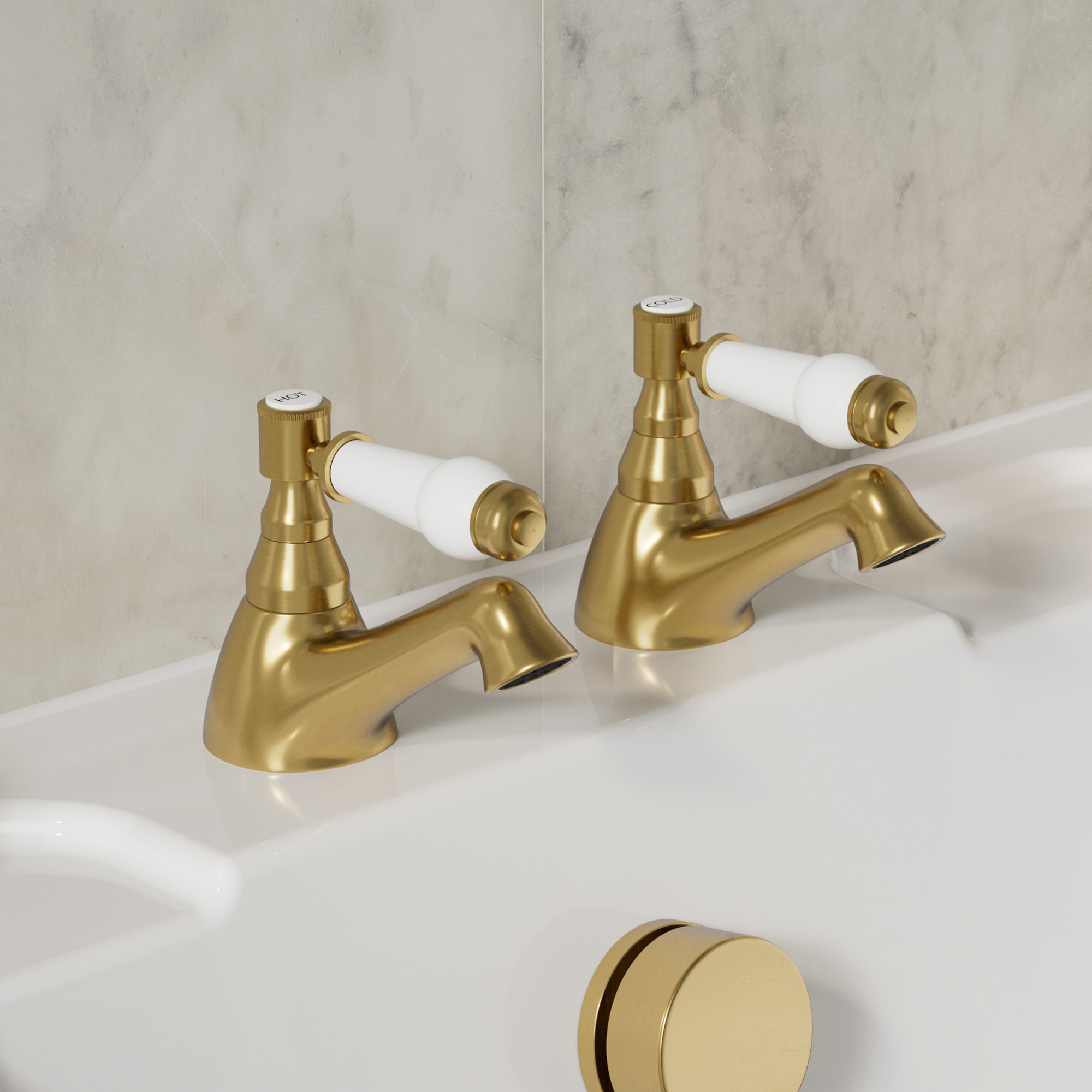 Butler & Rose Eliza Lever Bath Pillar Taps