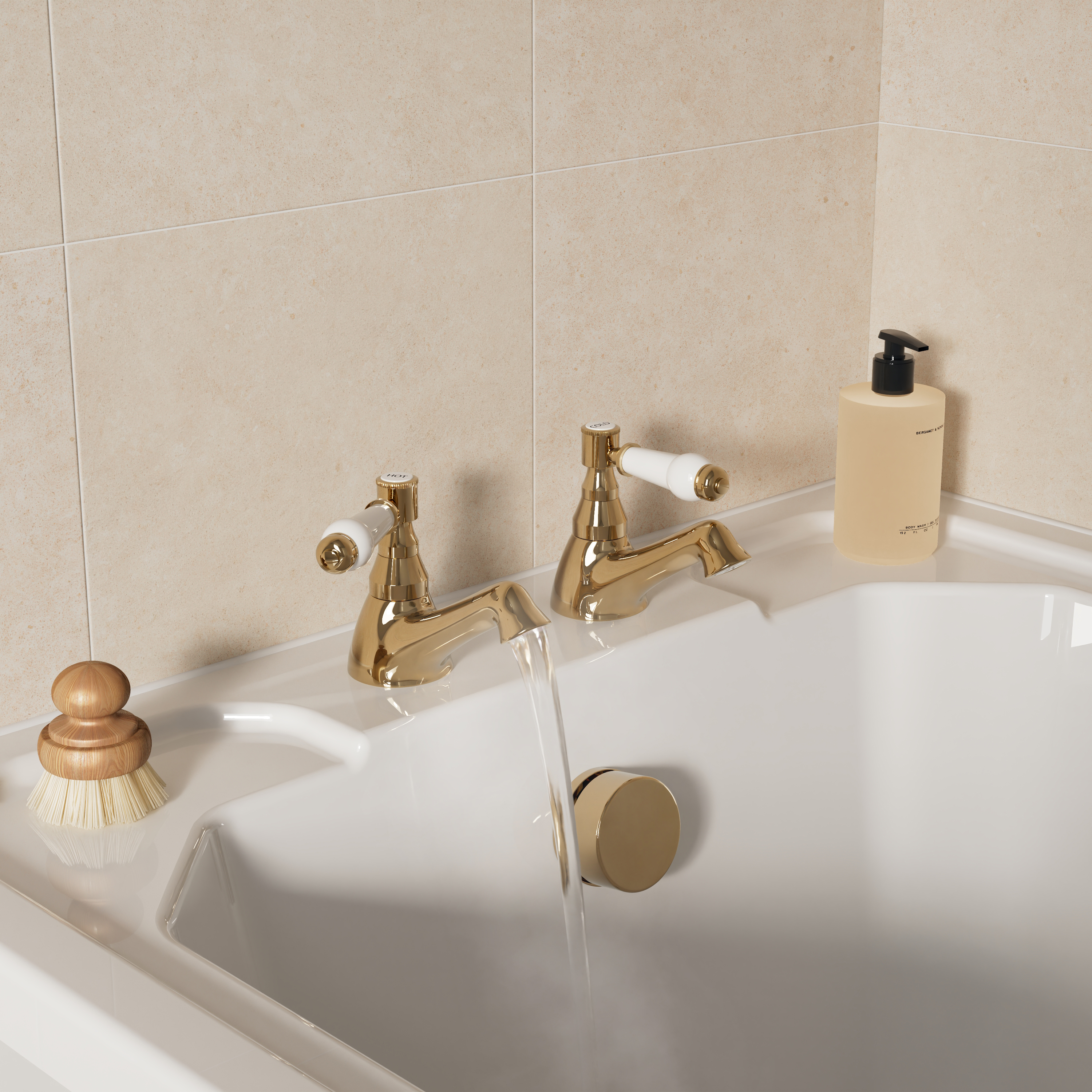 Butler & Rose Eliza Lever Bath Pillar Taps