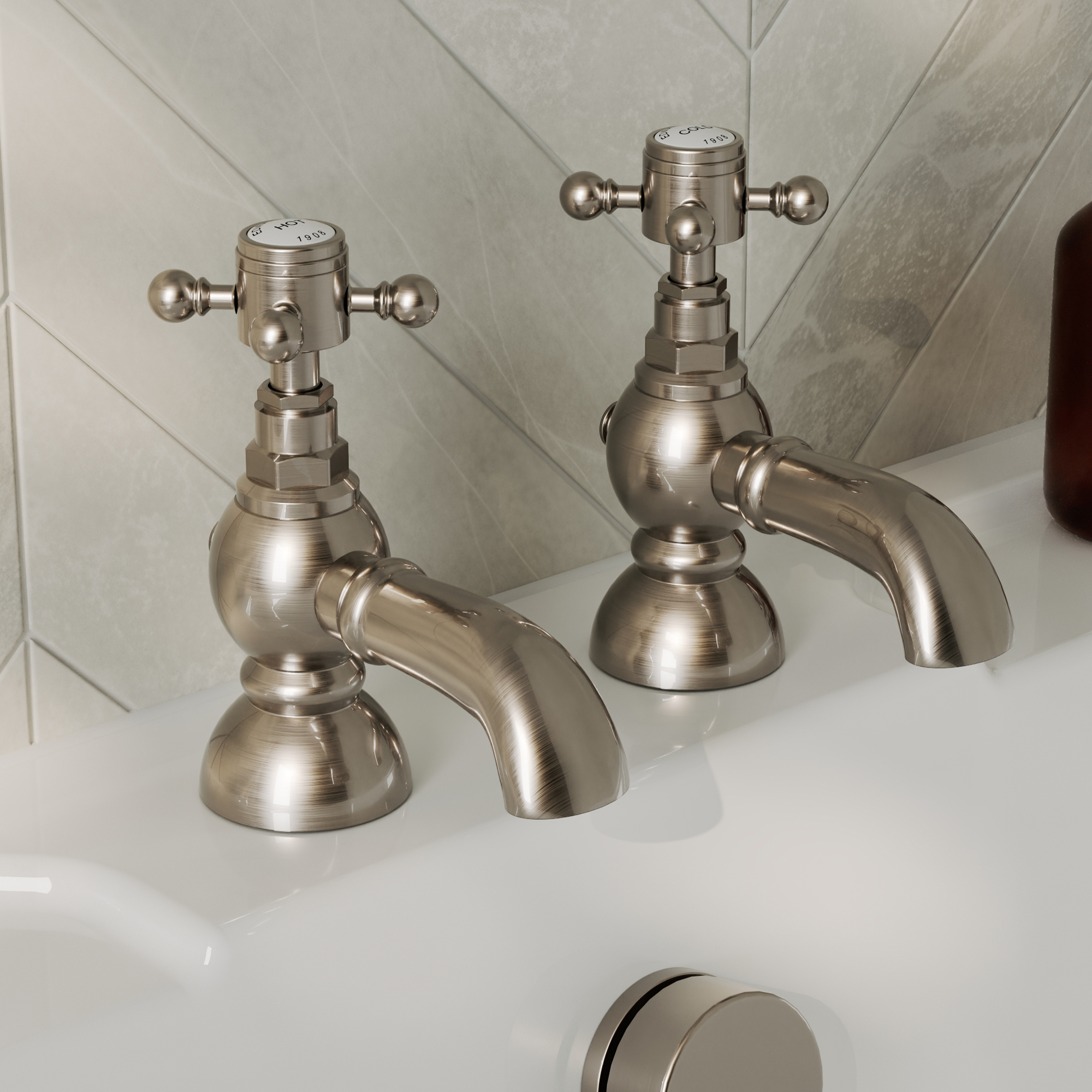 Butler & Rose Eliza Crosshead Bath Pillar Taps