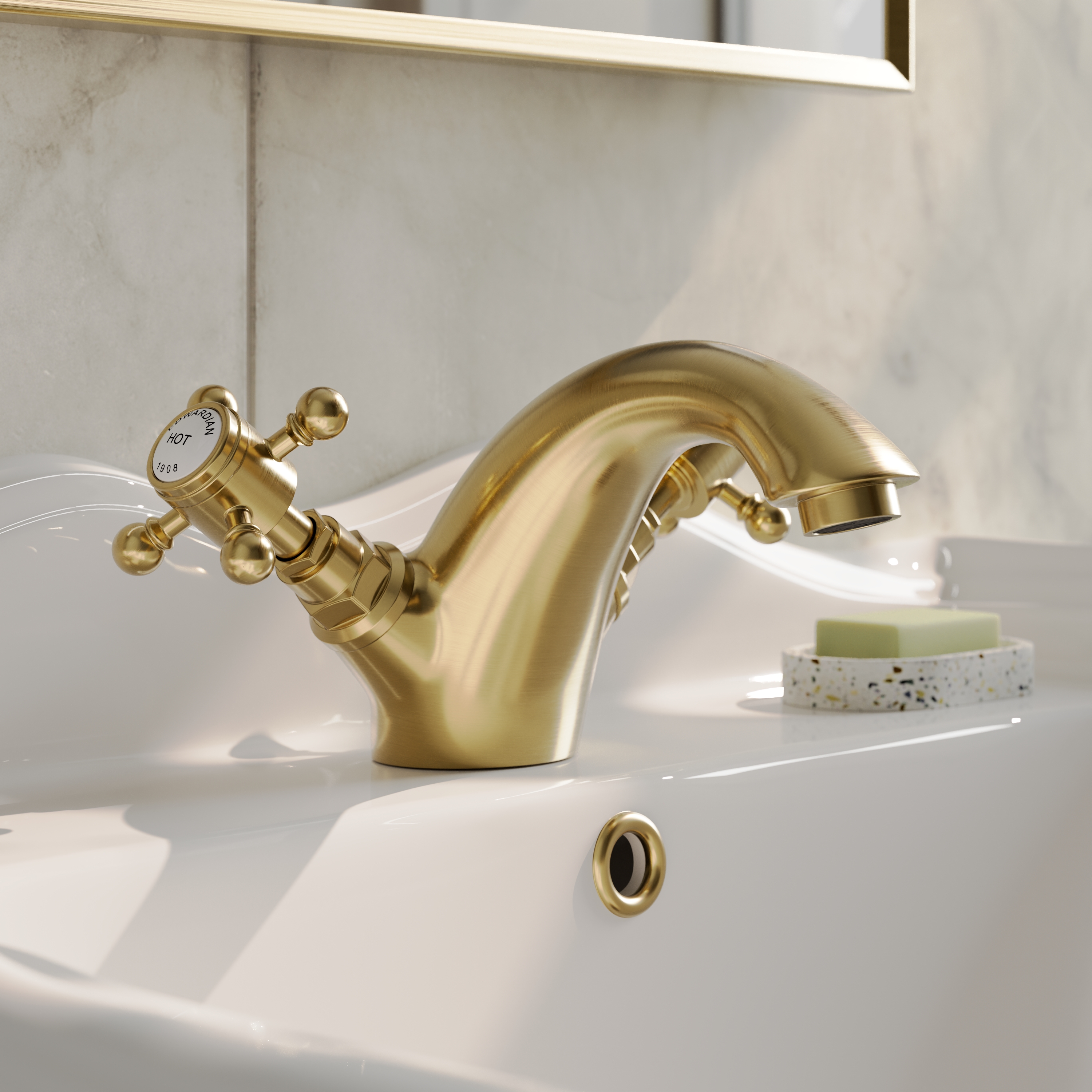 Butler & Rose Eliza Crosshead Mono Basin Mixer Tap & Waste