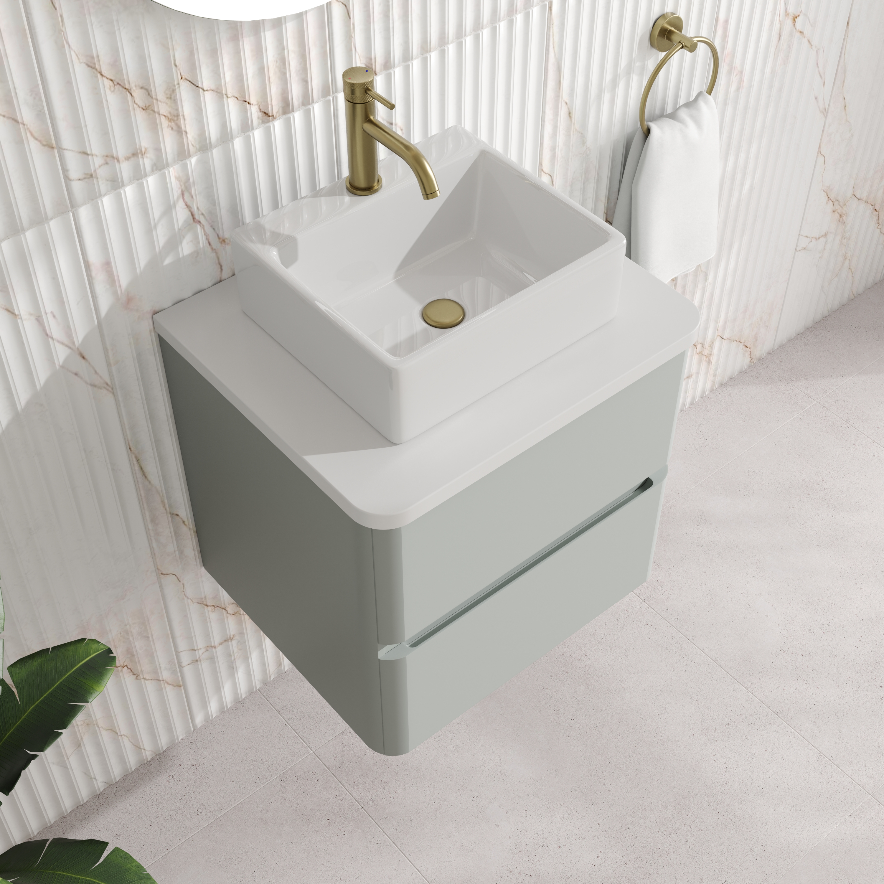 Drench Origin 500mm Wall Mounted Vanity Unit & Countertop