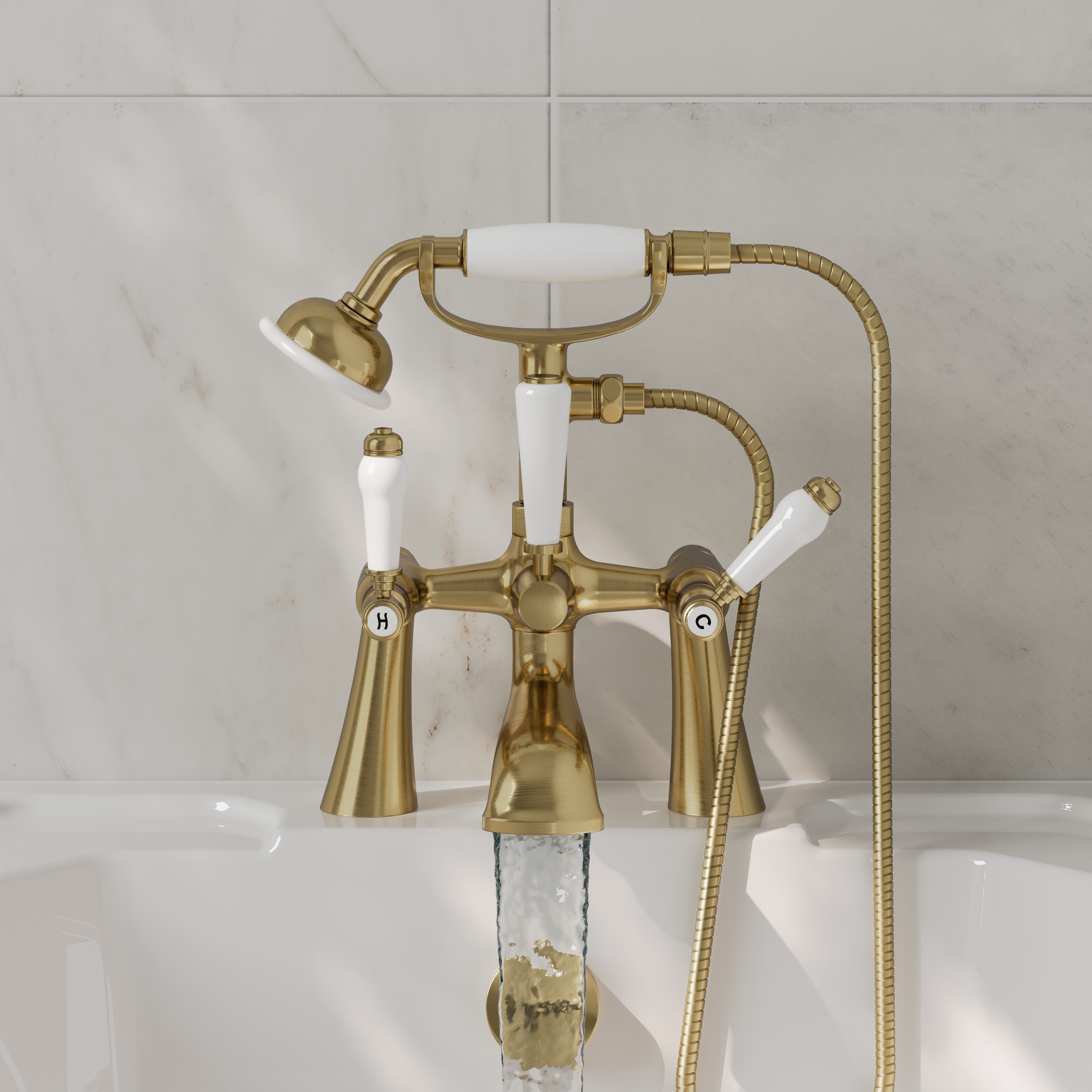 Butler & Rose Eliza Lever Deck Mounted Bath Shower Mixer Tap