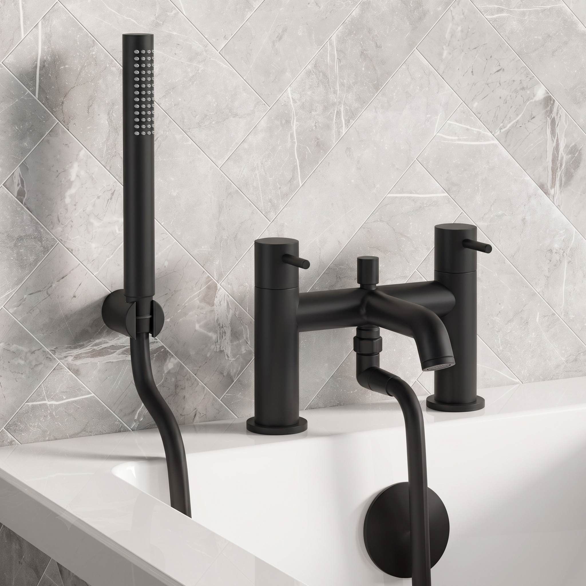 Harbour Clarity Bath Shower Mixer Tap - Matt Black