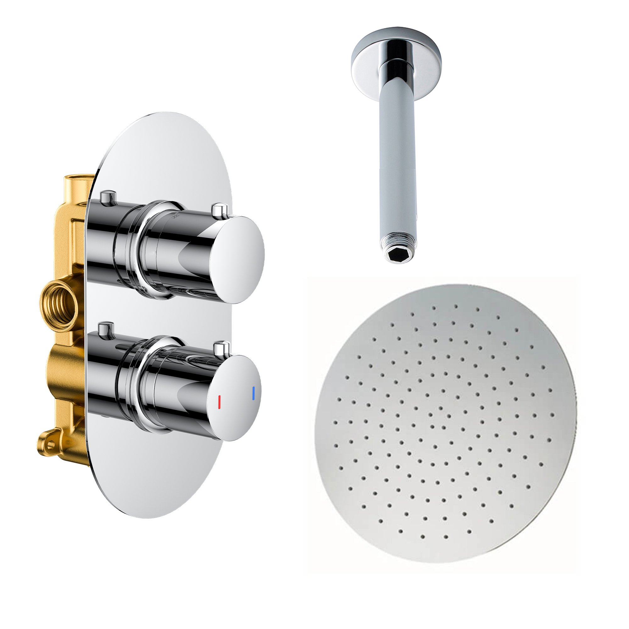 Brooke Concealed Shower Valve & Fixed Shower Head Package