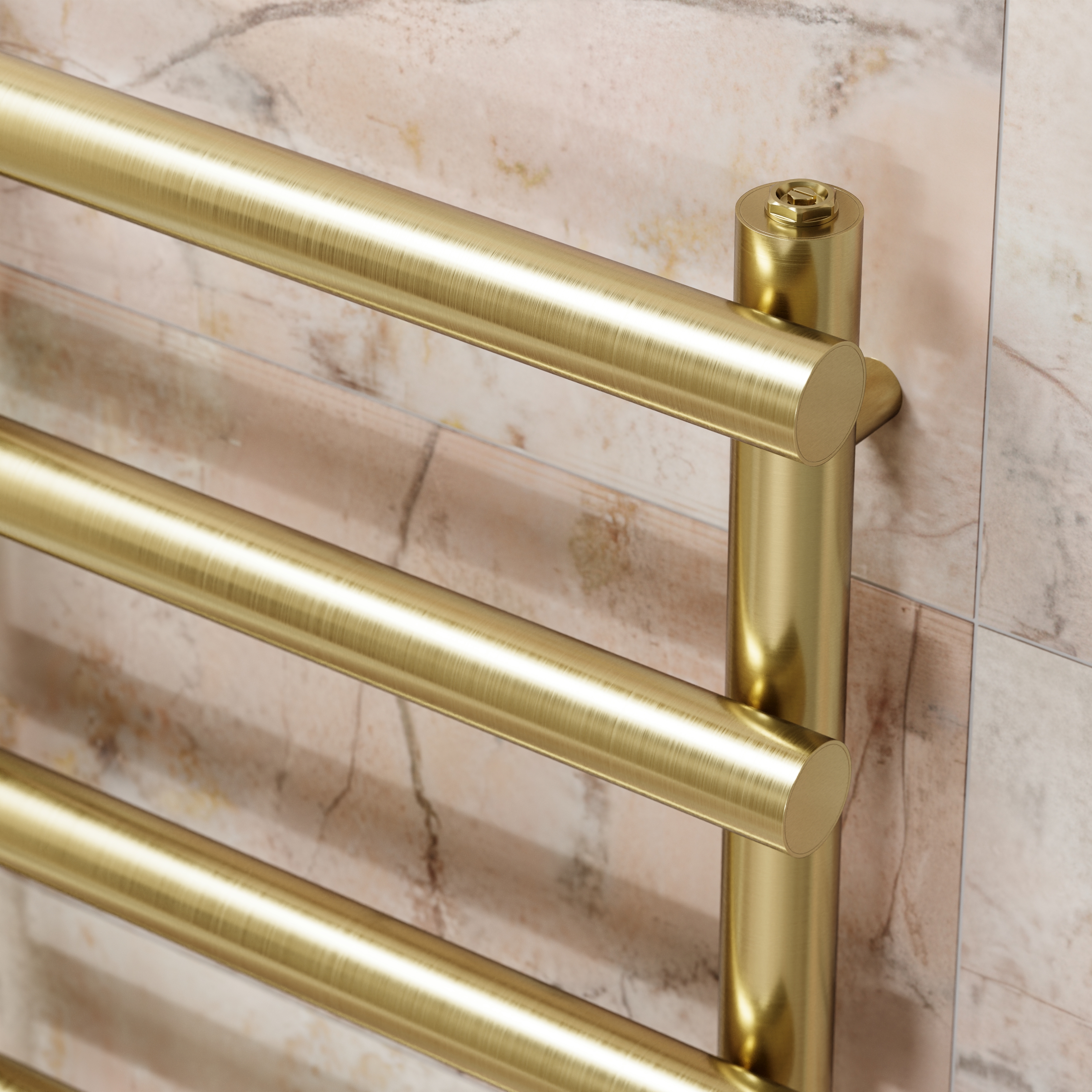 Toasty Yarrow Brushed Brass Heated Towel Rail