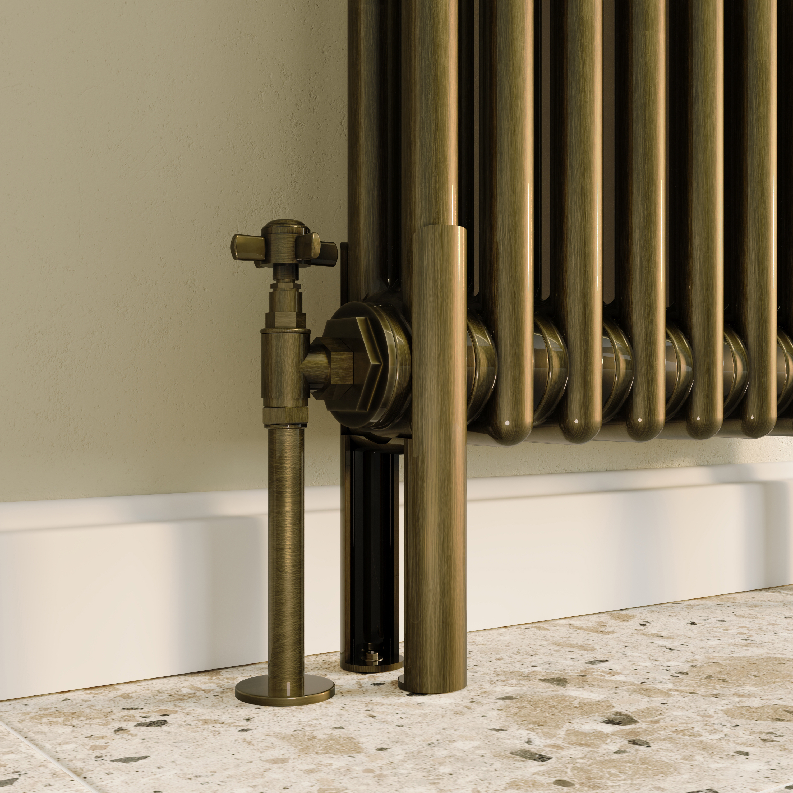 Toasty Ardleigh Antique Brass Column Radiator Feet
