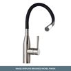 Clearwater Morpho Mono Kitchen Mixer with 'Flex & Stay' Spout - Polished Chrome & Red Hose