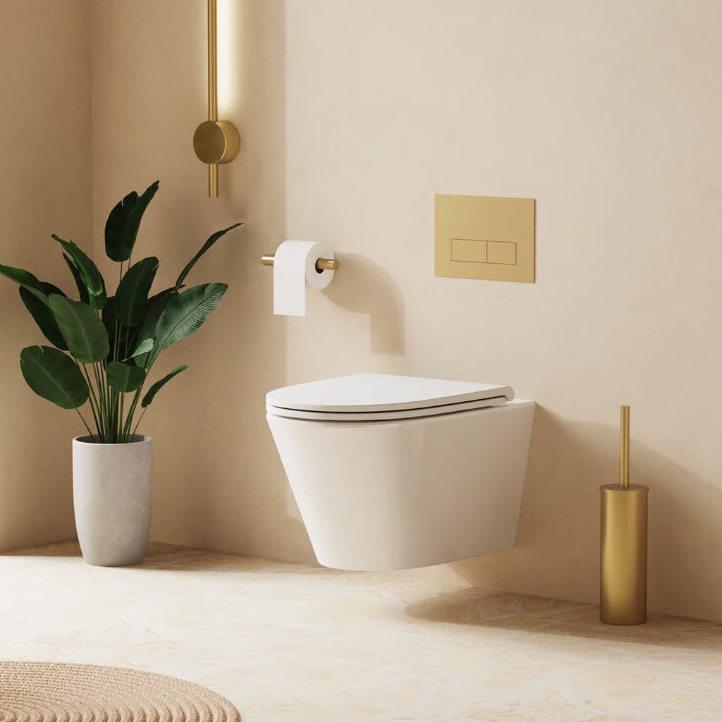 Crosswater Mada Round Rimless Wall Hung Toilet & Soft Close Seat