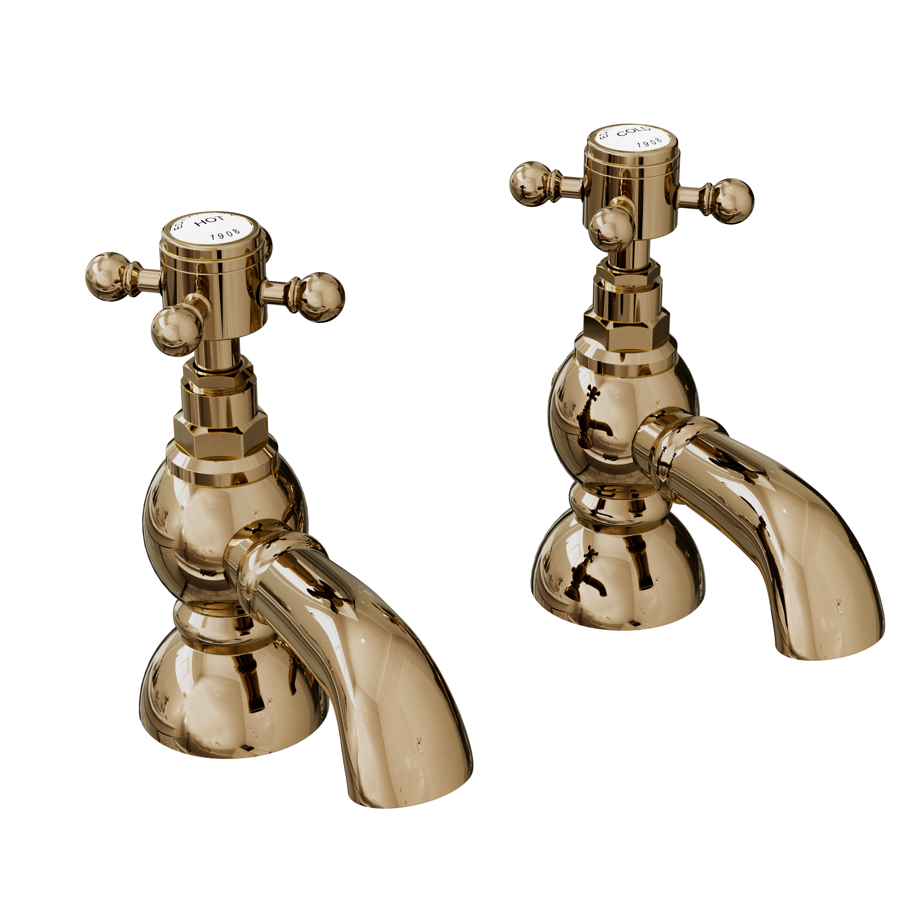 Butler & Rose Eliza Crosshead Bath Pillar Taps