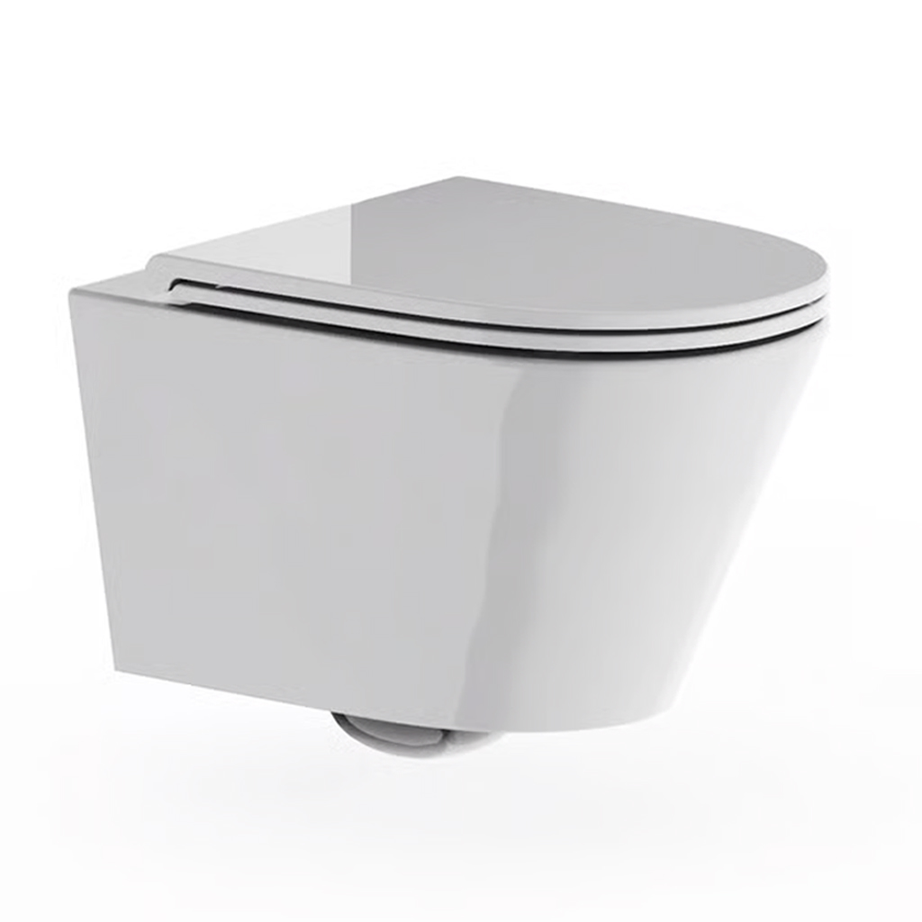 Crosswater Mada Round Rimless Wall Hung Toilet & Soft Close Seat
