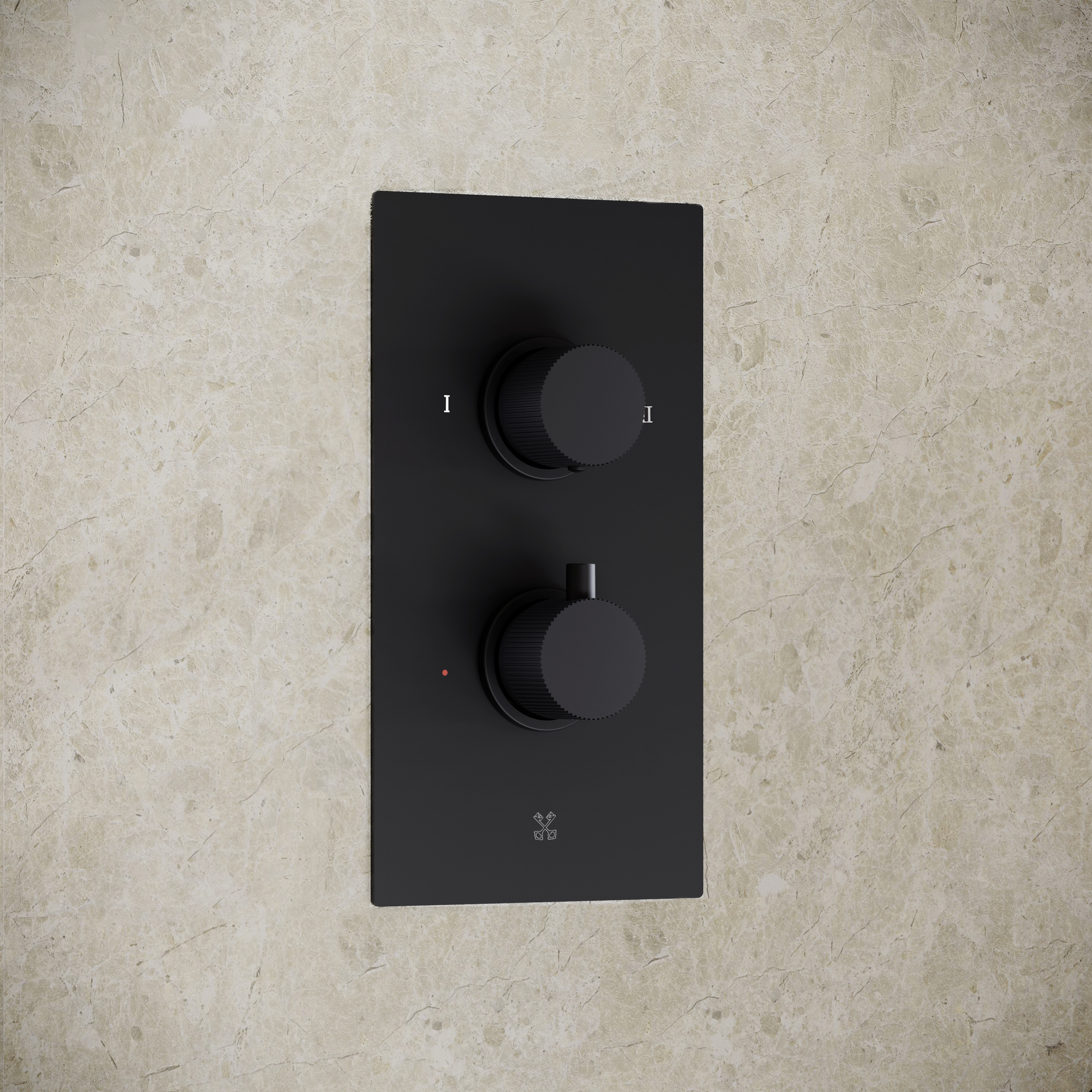 Core Portrait Shower Package with 2 Outlet Concealed Valve with Wall Mounted Fluted Spotlight Shower Head & Fluted Handset Slide Rail Kit
