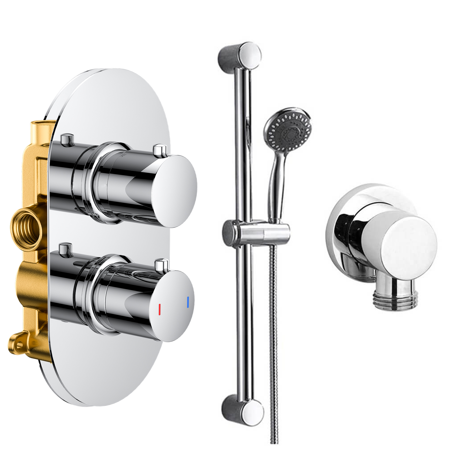 Dahlia Concealed Thermostatic Shower Valve & Slide Rail Kit