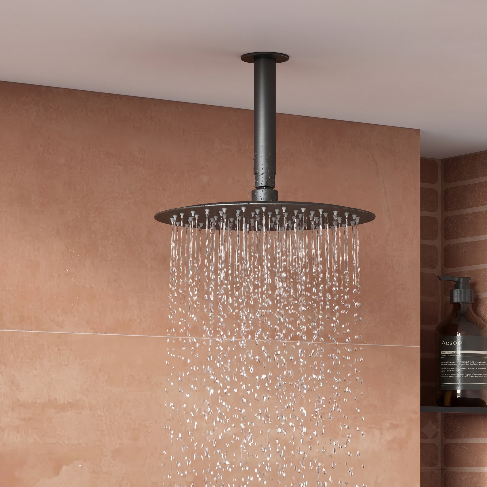Harbour Clarity Round Shower Head with Ceiling Arm