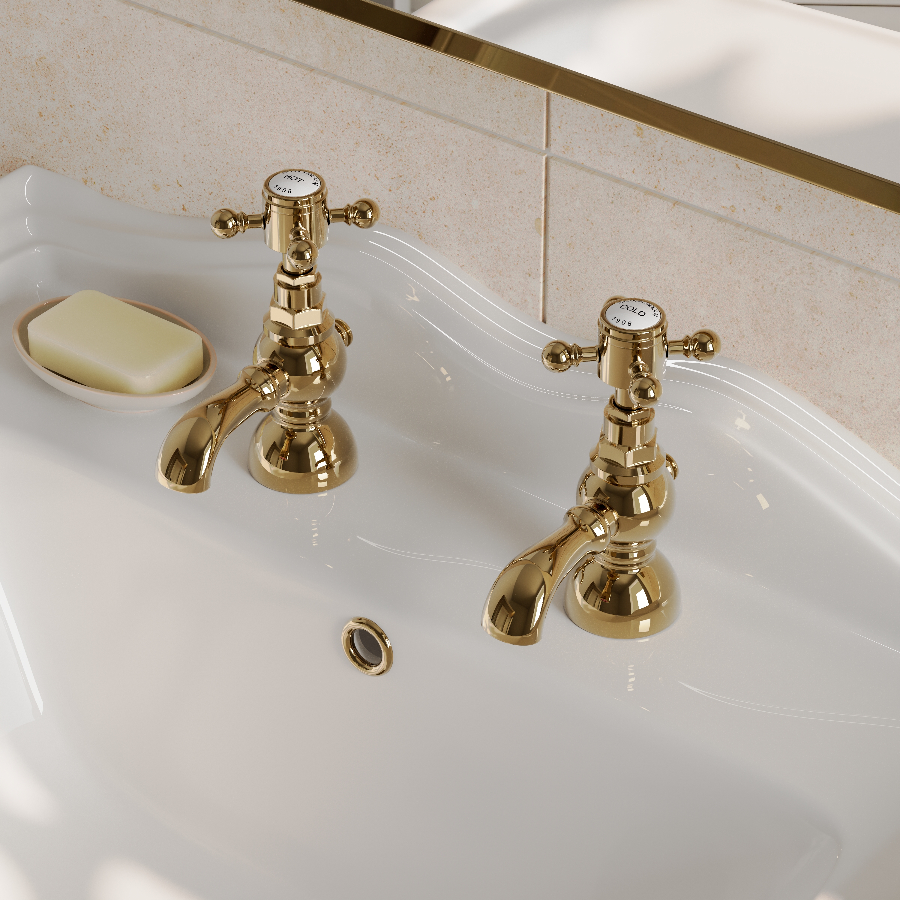 Butler & Rose Eliza Crosshead Basin Pillar Taps