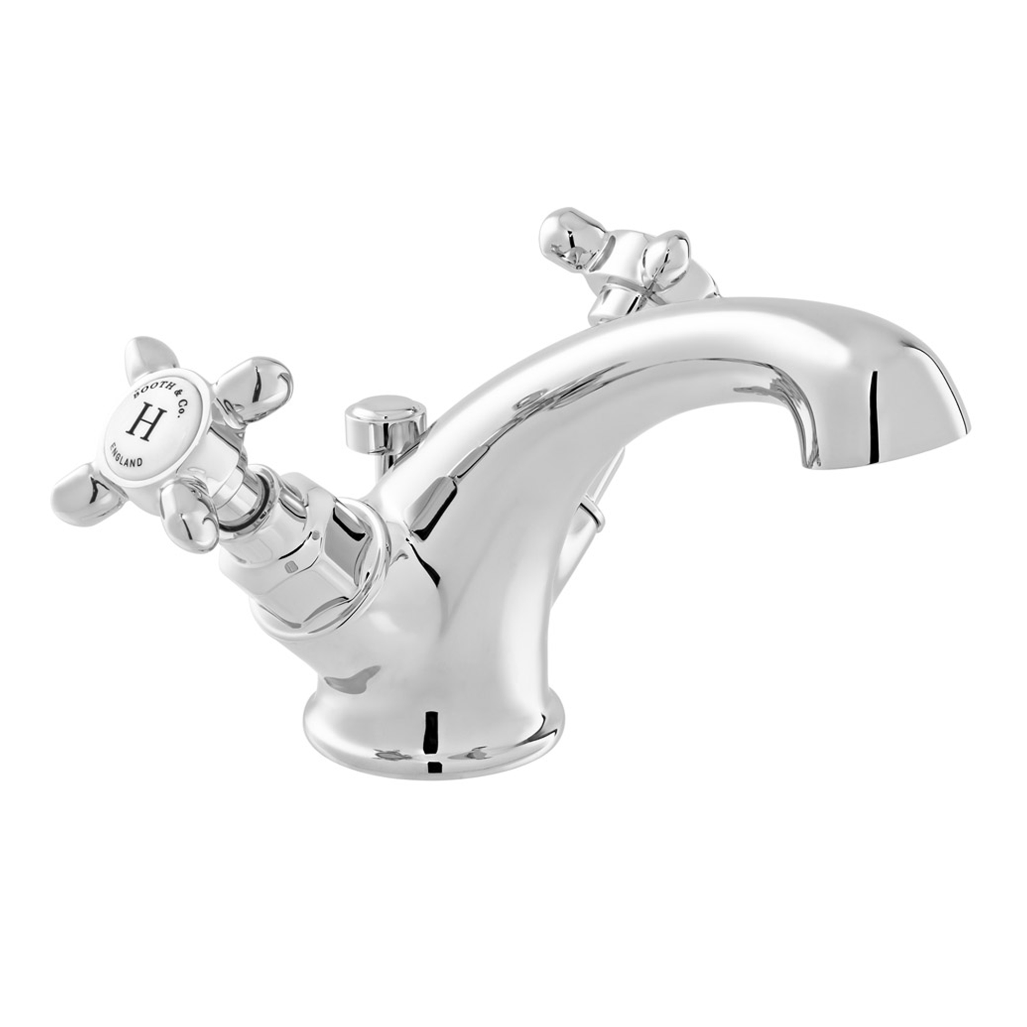 Booth & Co Axbridge Traditional Crosshead Mono Basin Mixer Tap with Optional Waste