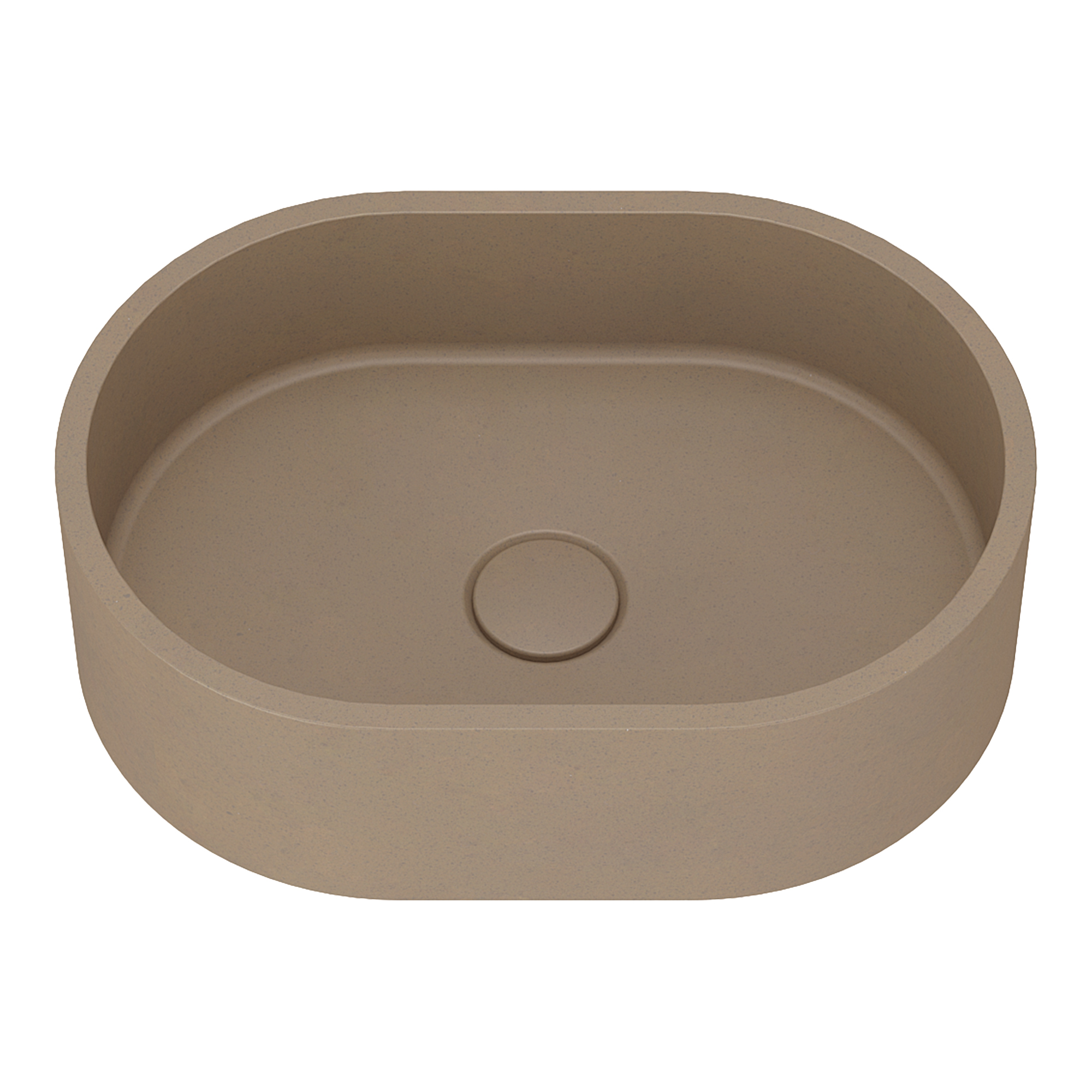 Harbour Concrete Small 400mm Oval Basin - Warm Clay