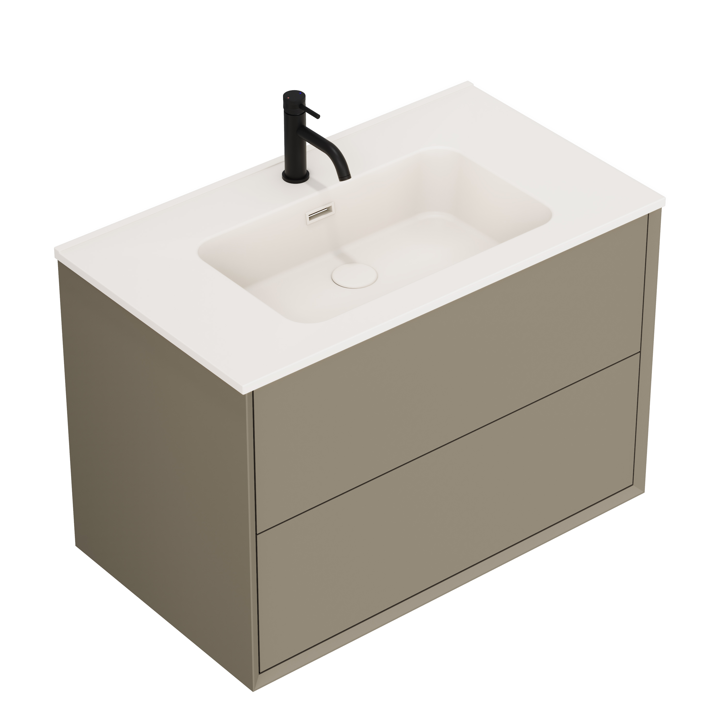 Oslo 800mm Wall Mounted Vanity Unit & Matt White Basin