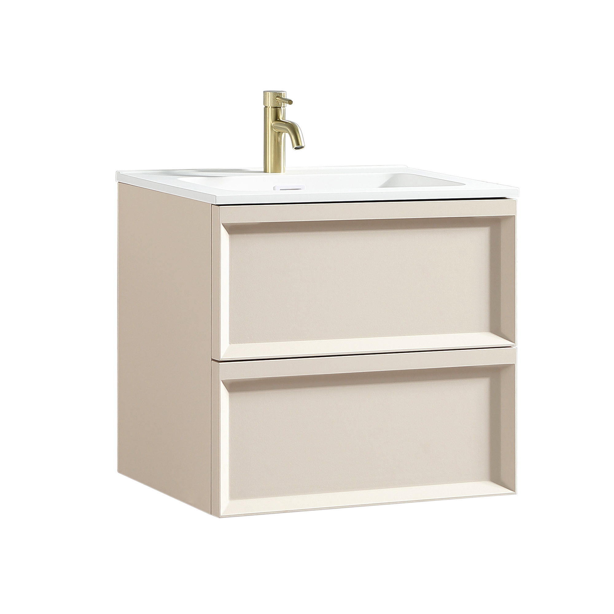 Aura 600mm Wall Mounted Vanity Unit & Matt White Basin