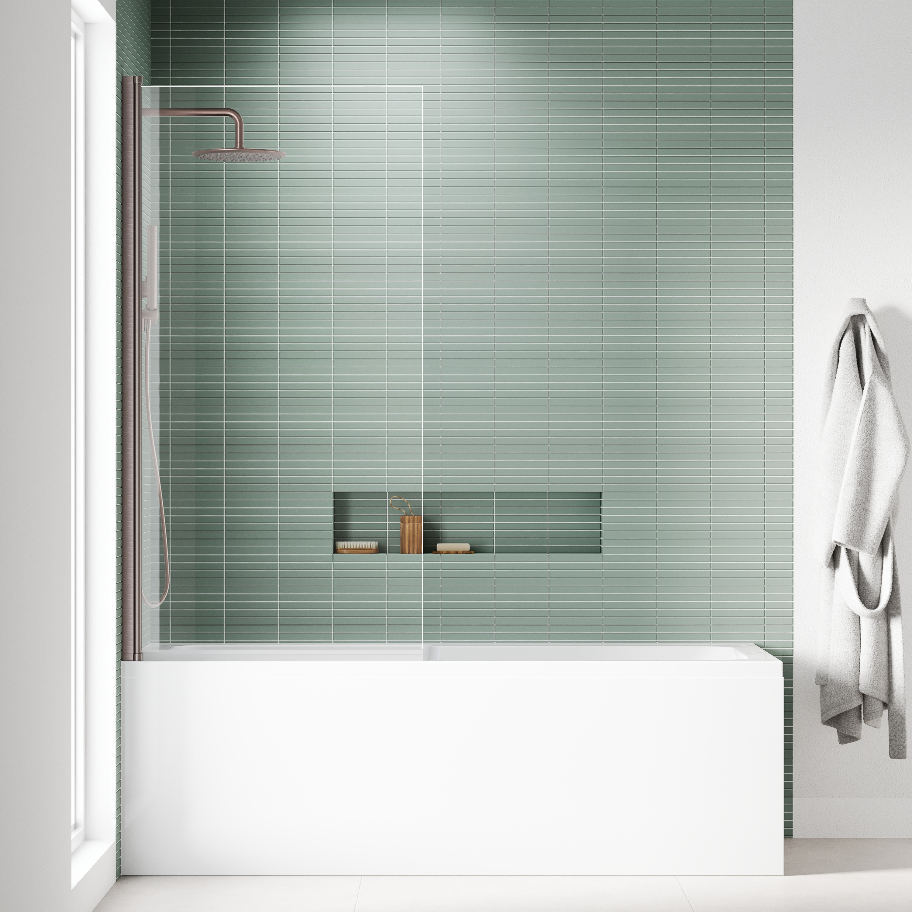 Harbour i8 Easy Clean 8mm Single Panel Bath Screen - 1500 x 800mm