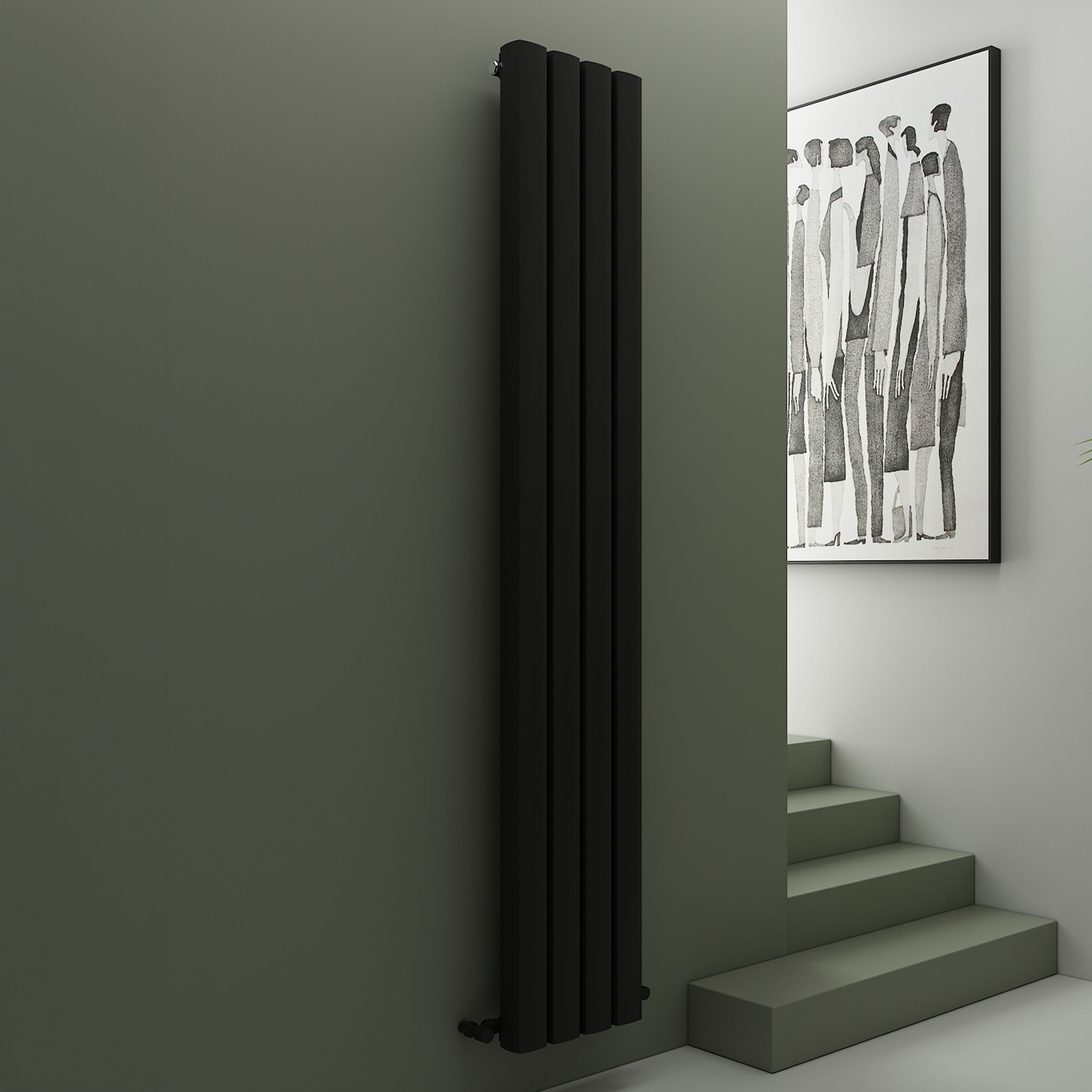 Carisa Vesta Oval Single Panel Vertical Aluminium Radiator
