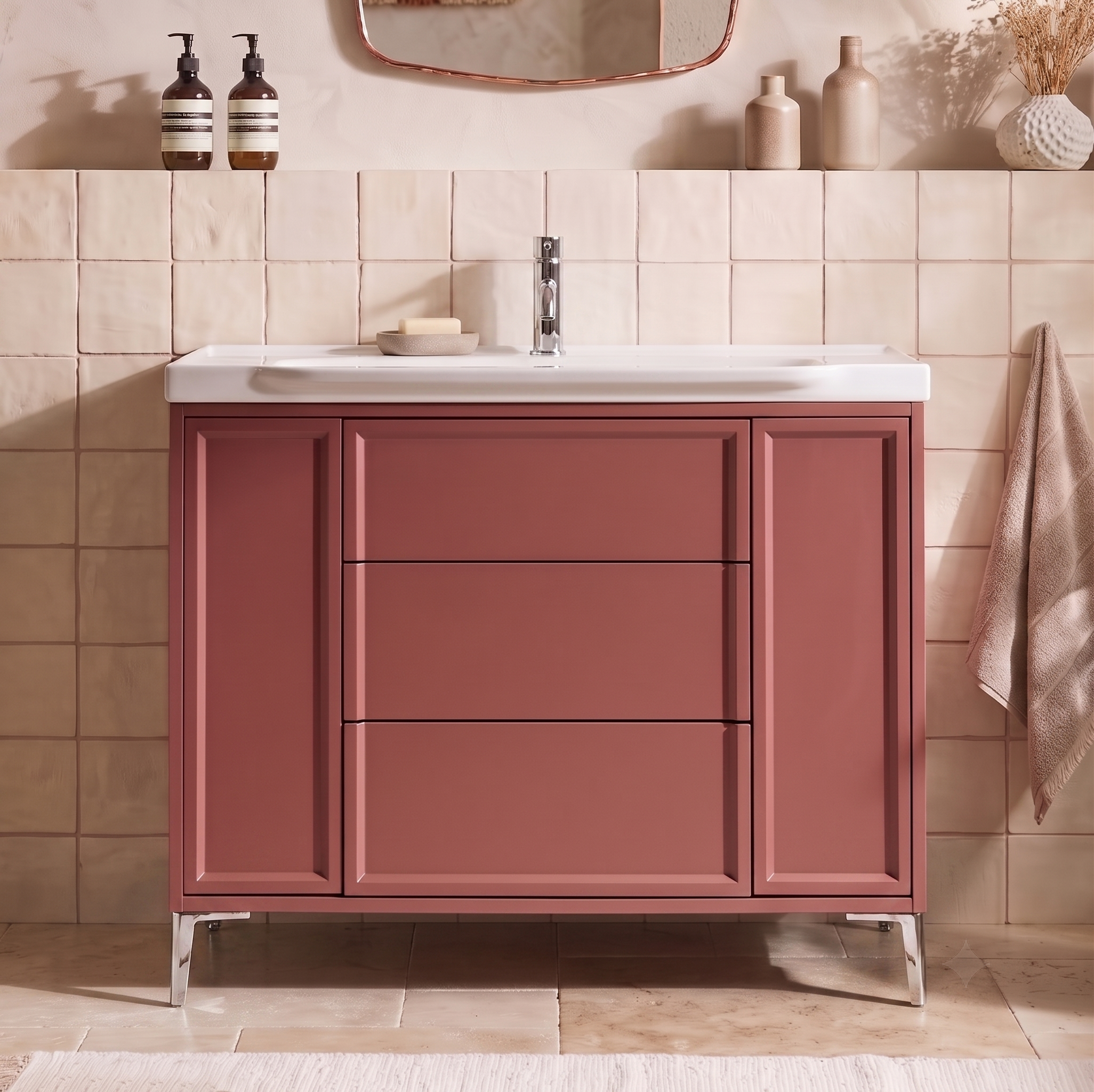 Elara 1000mm Floorstanding Vanity Unit & Basin with Leg Set