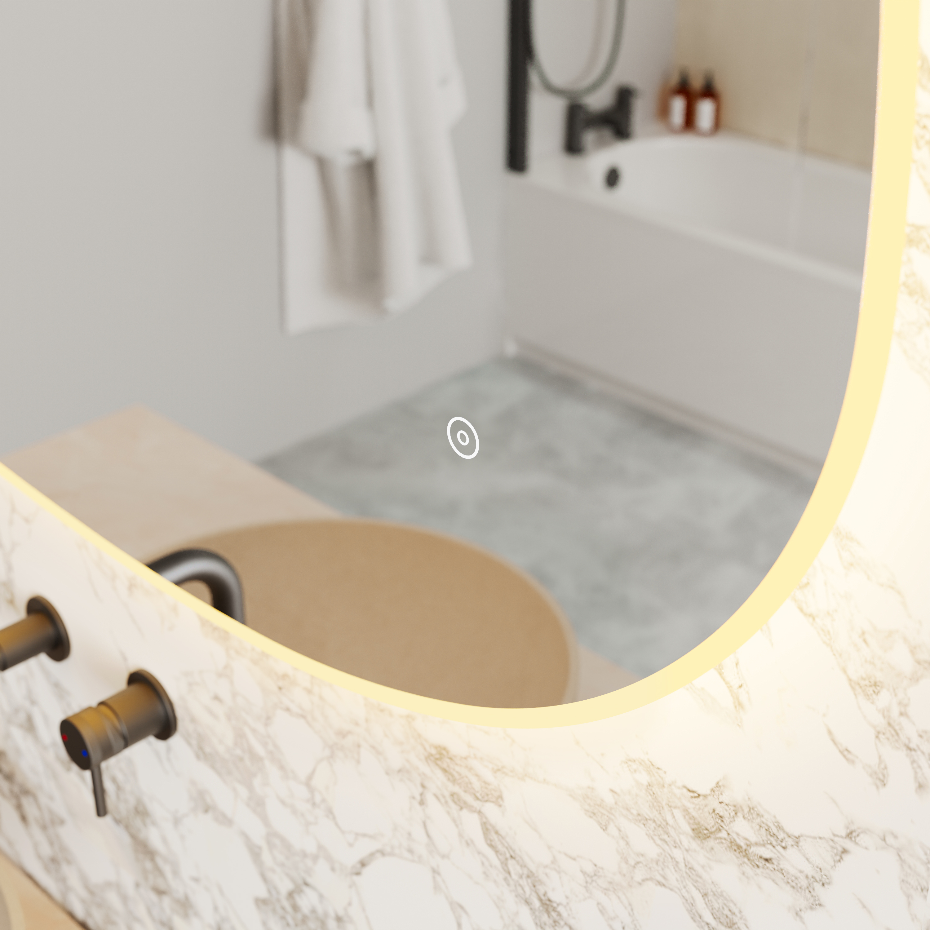 Organics Pond LED Illuminated Mirror with Demister Pad & Colour Change Lights - 1000 x 1200mm
