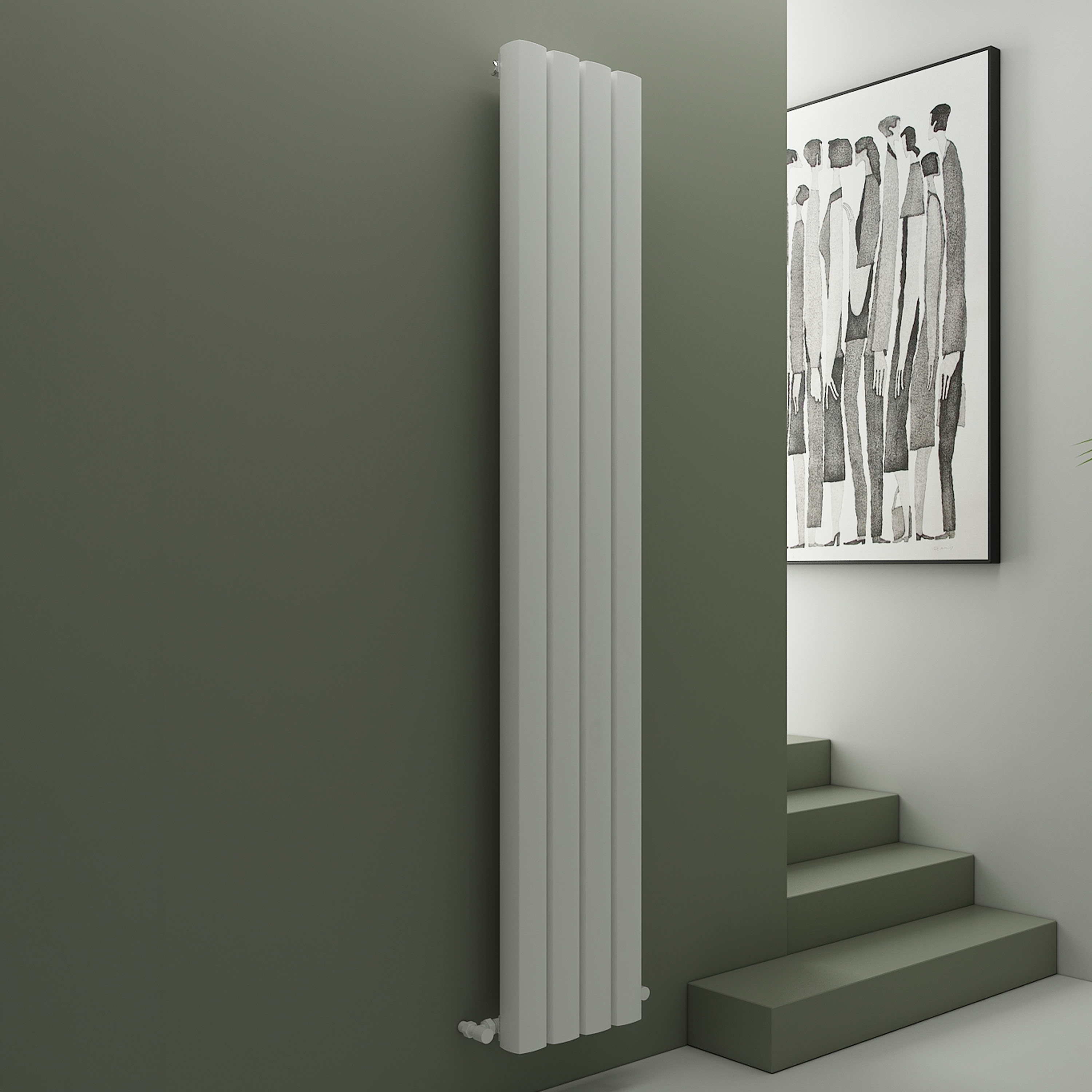 Carisa Vesta Oval Single Panel Vertical Aluminium Radiator