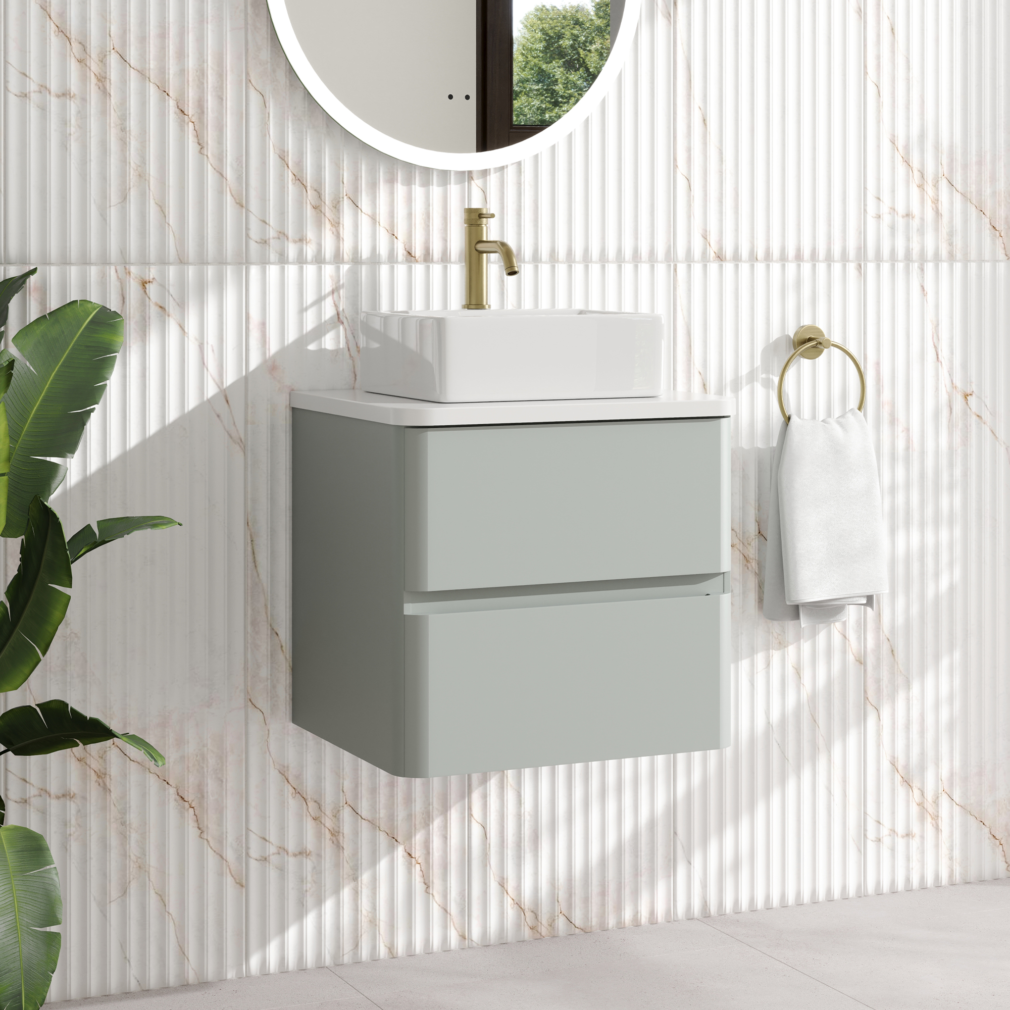 Drench Origin 500mm Wall Mounted Vanity Unit & Countertop