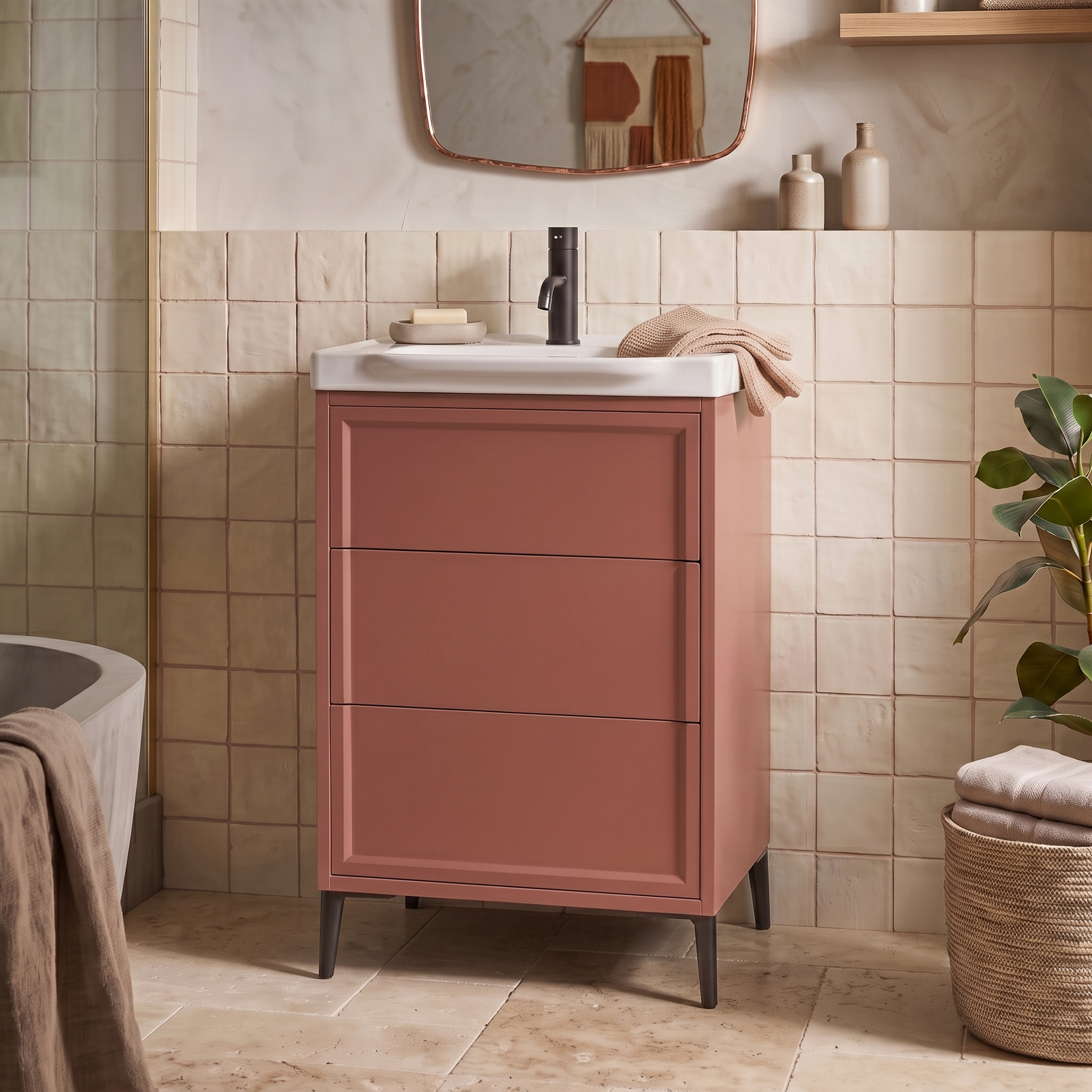 Elara 500mm Floorstanding Vanity Unit & Basin with Leg Set