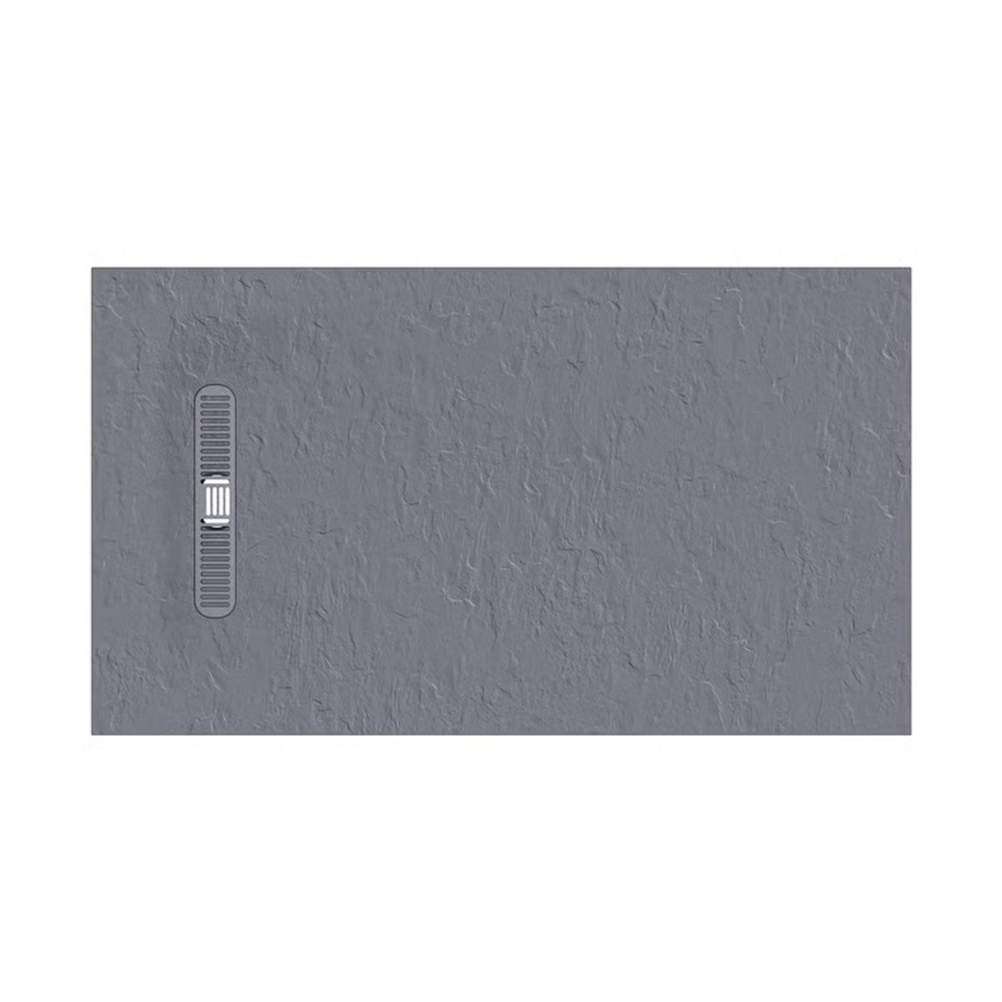 Crosswater Vito 25mm Dolomite Stone Resin Textured Rectangular Shower Tray with Linear Waste Cover