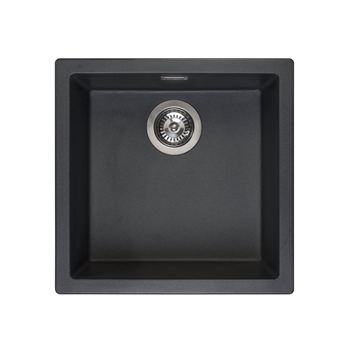 Reginox Amsterdam 40 Single Bowl Granite Composite Inset / Undermount Kitchen Sink & Waste Kit - 460 x 460mm