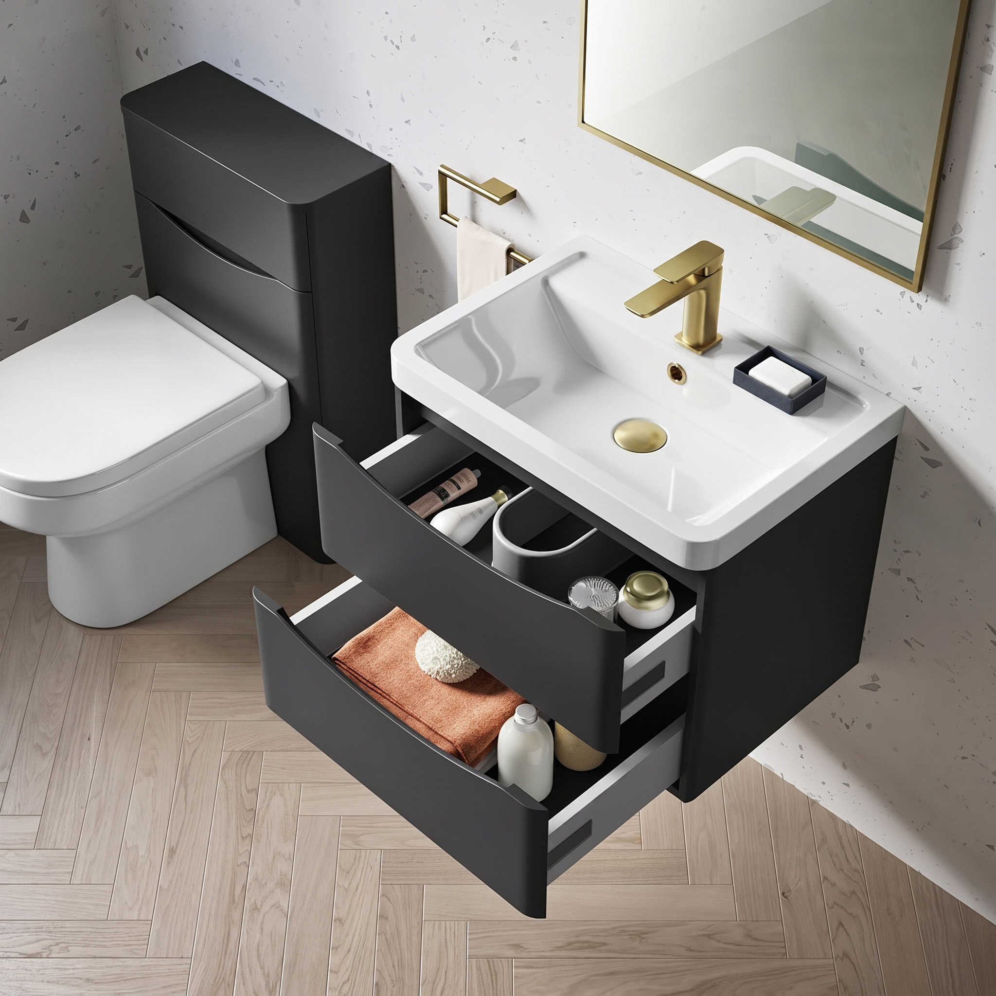 Harbour Clarity 600mm Wall Mounted Vanity Unit & Basin
