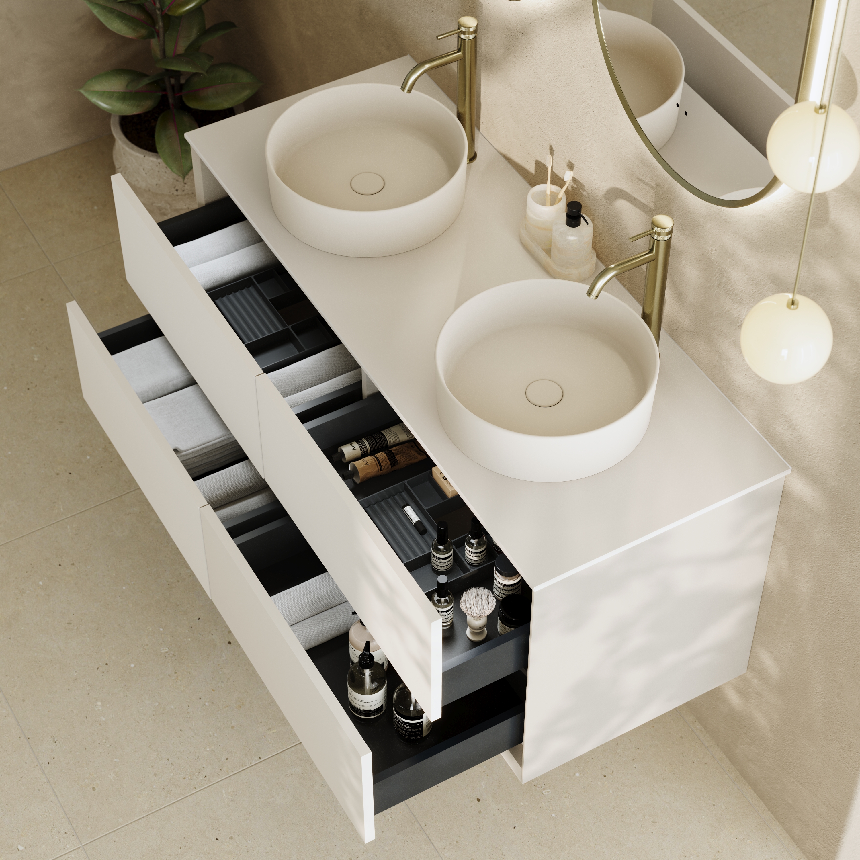 Oslo 1200mm Wall Mounted Vanity Unit & Sintered Stone Countertop