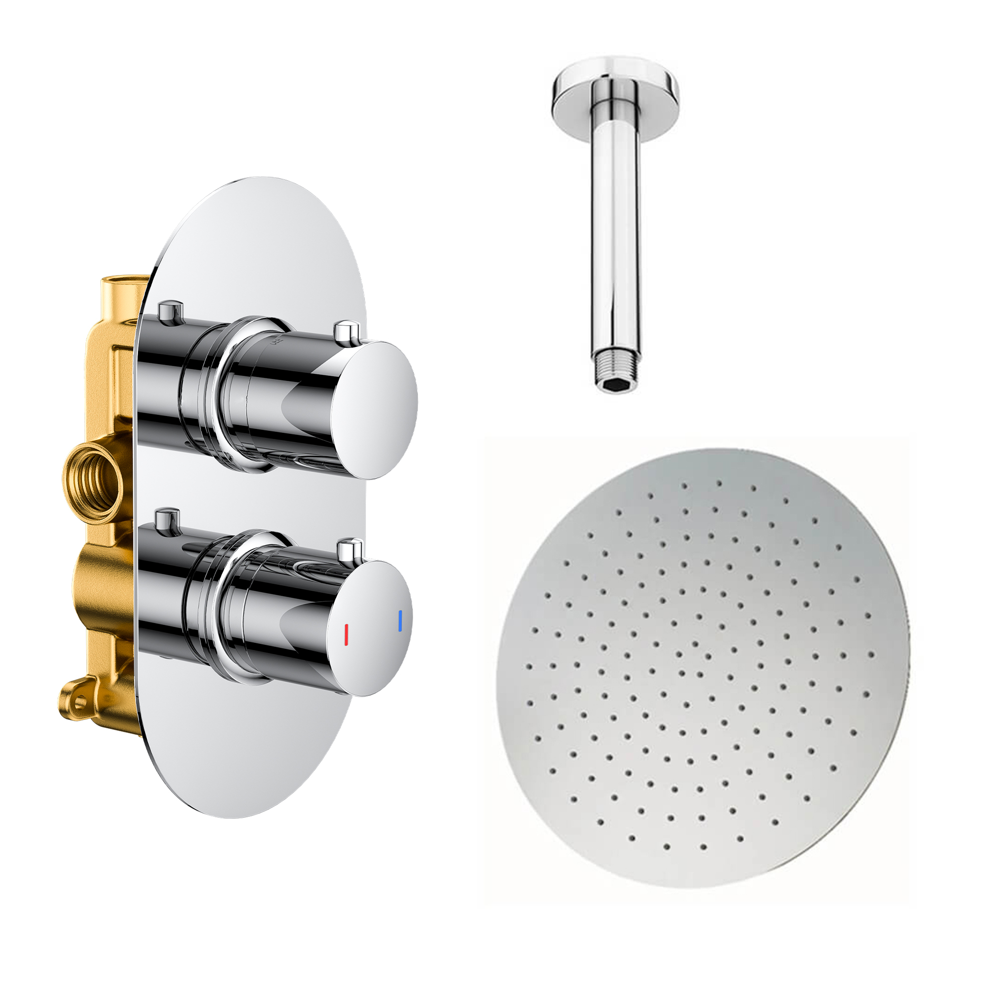 Brooke Concealed Shower Valve & Fixed Shower Head Package