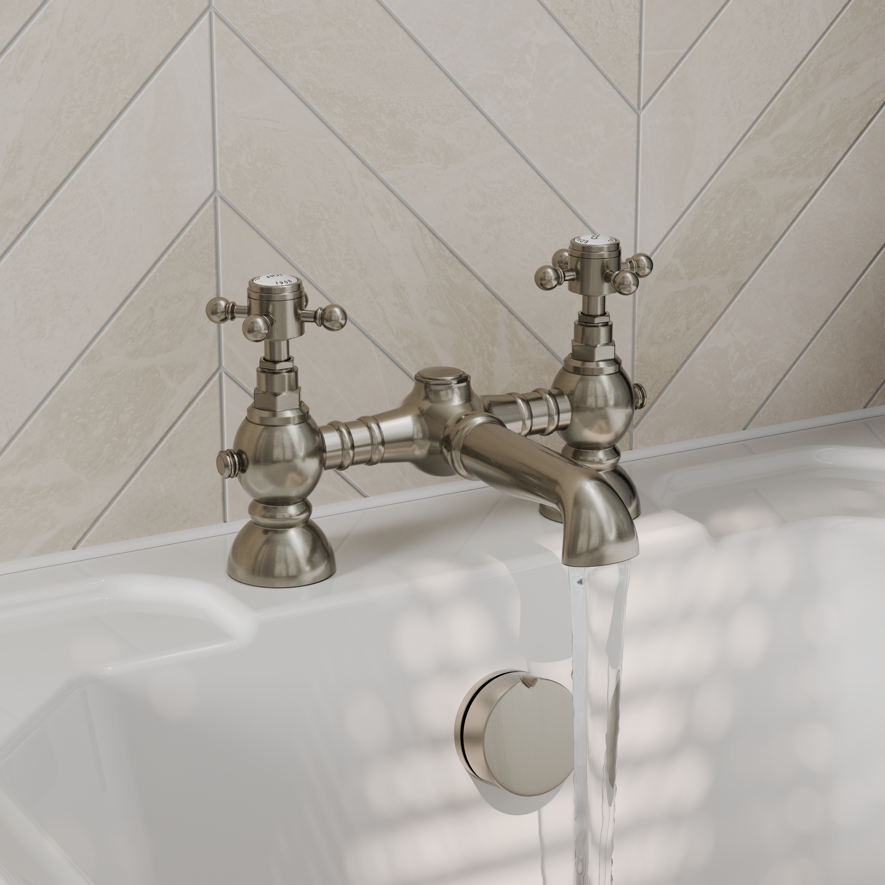 Butler & Rose Eliza Crosshead Deck Mounted Bath Filler Tap