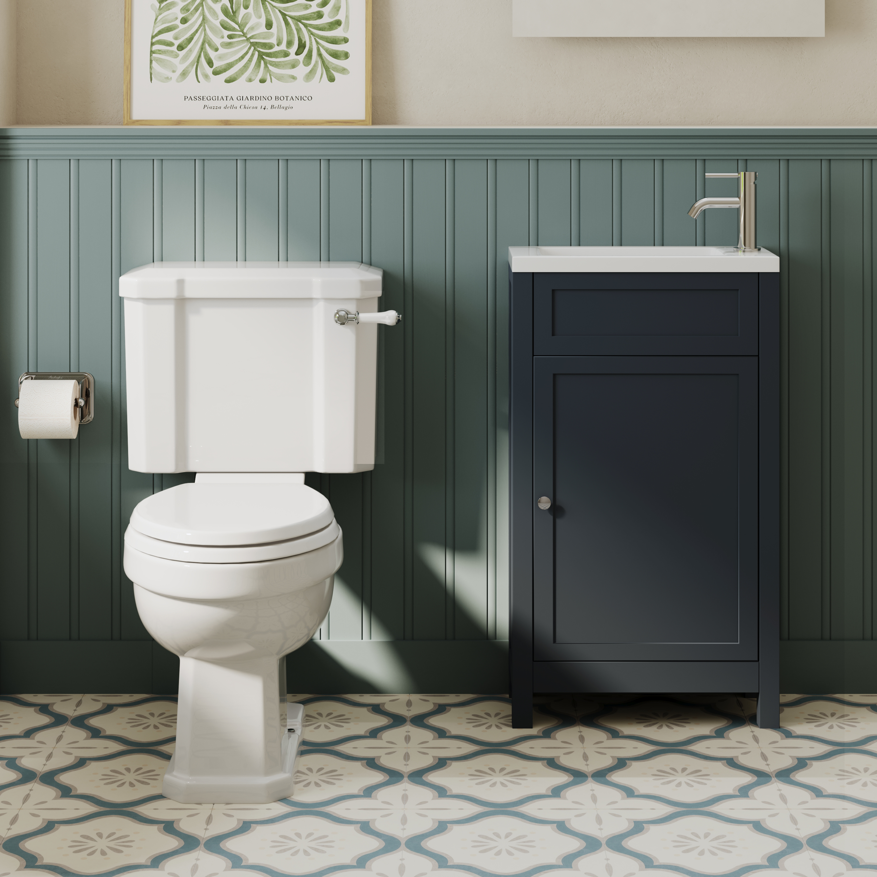 Butler & Rose Catherine Traditional Cloakroom Toilet & Vanity Unit Bathroom Suite