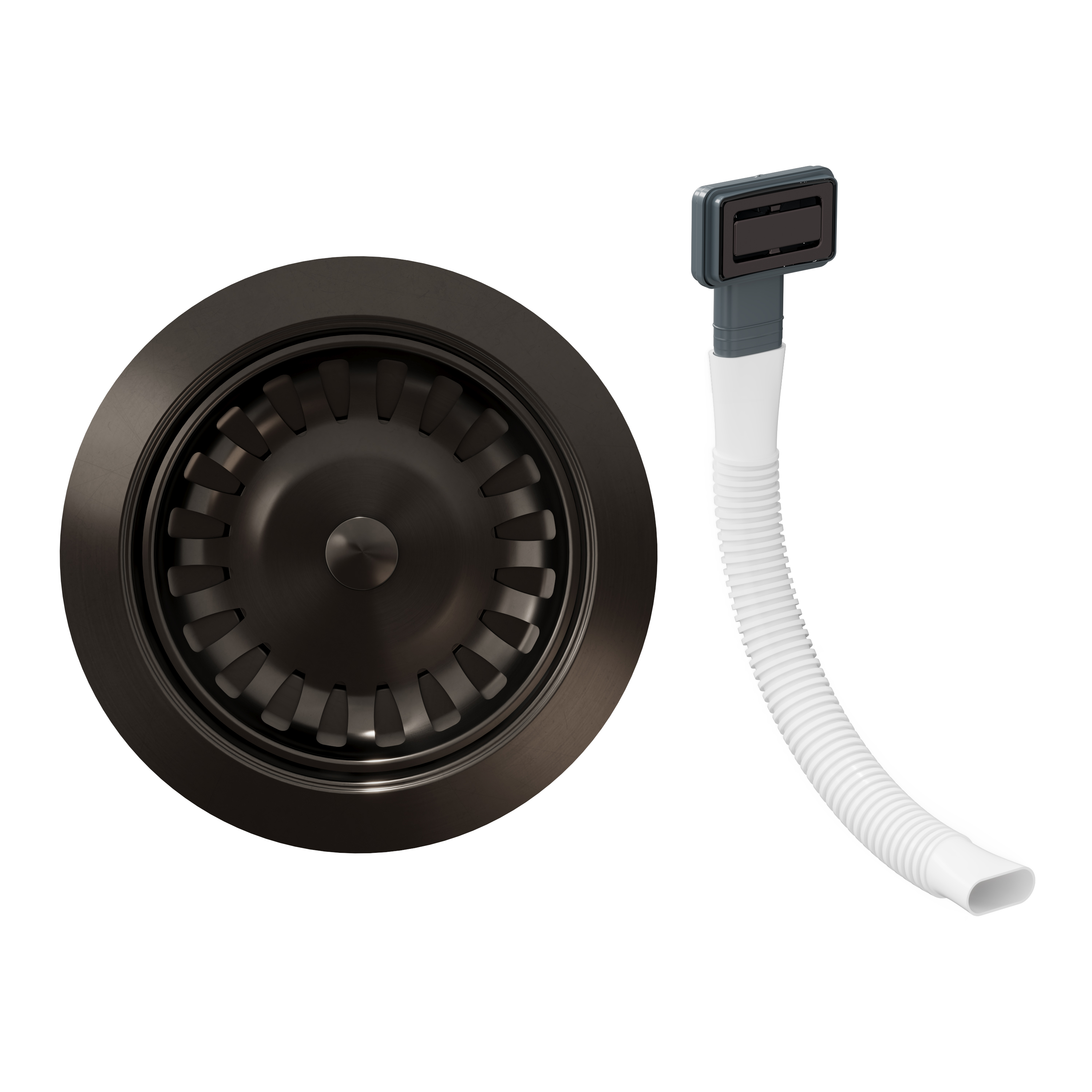 Vellamo Premium 90mm Kitchen Sink Strainer Waste & Rectangular Overflow