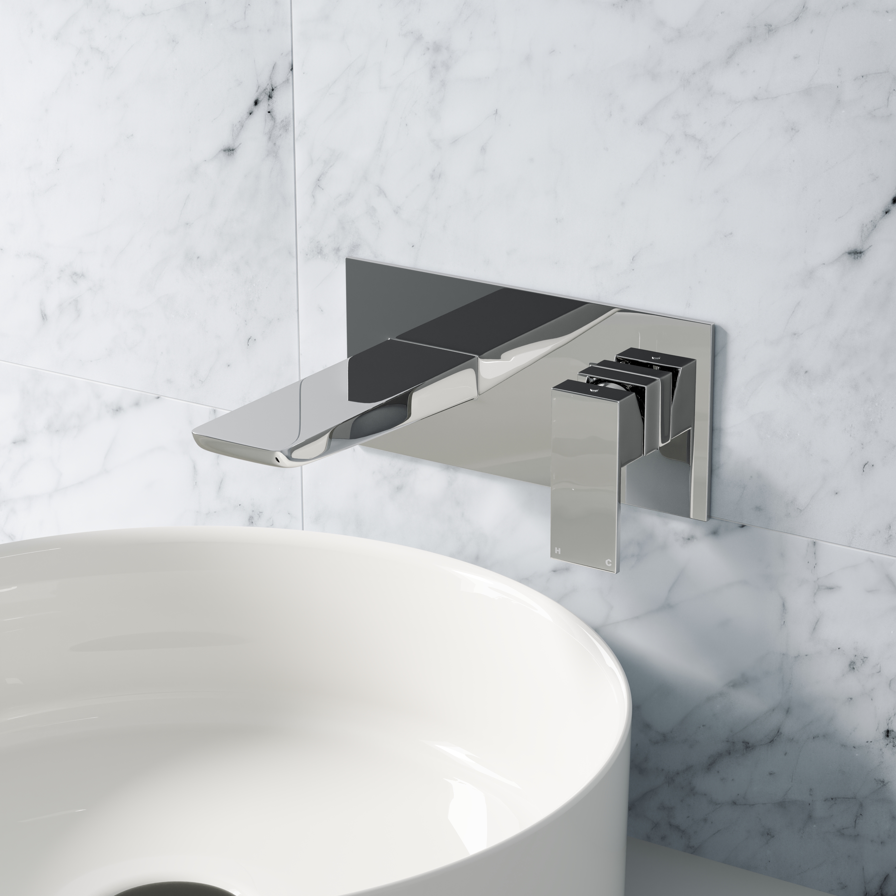 Harbour Status Wall Mounted Basin Mixer Tap - Chrome