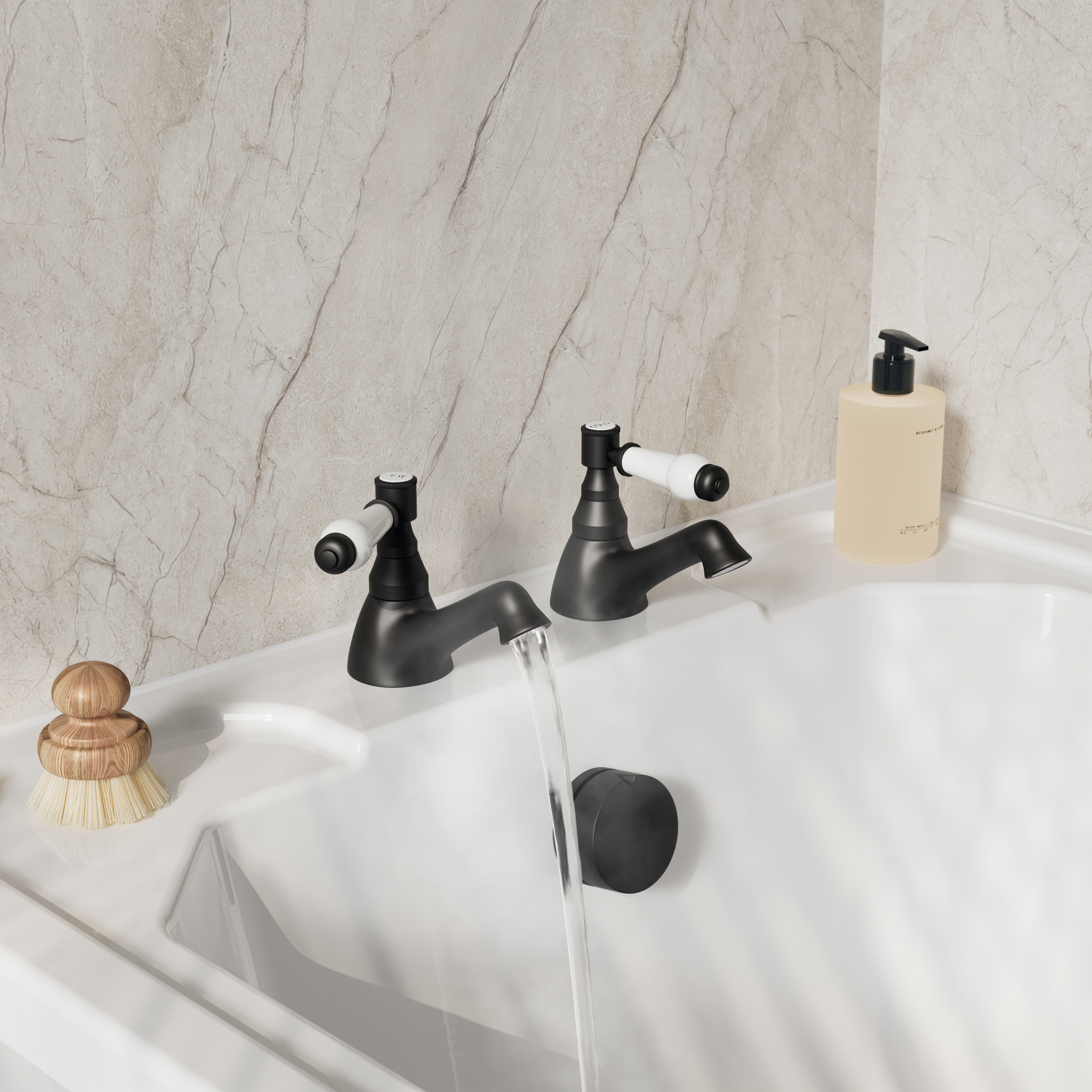 Butler & Rose Eliza Lever Bath Pillar Taps