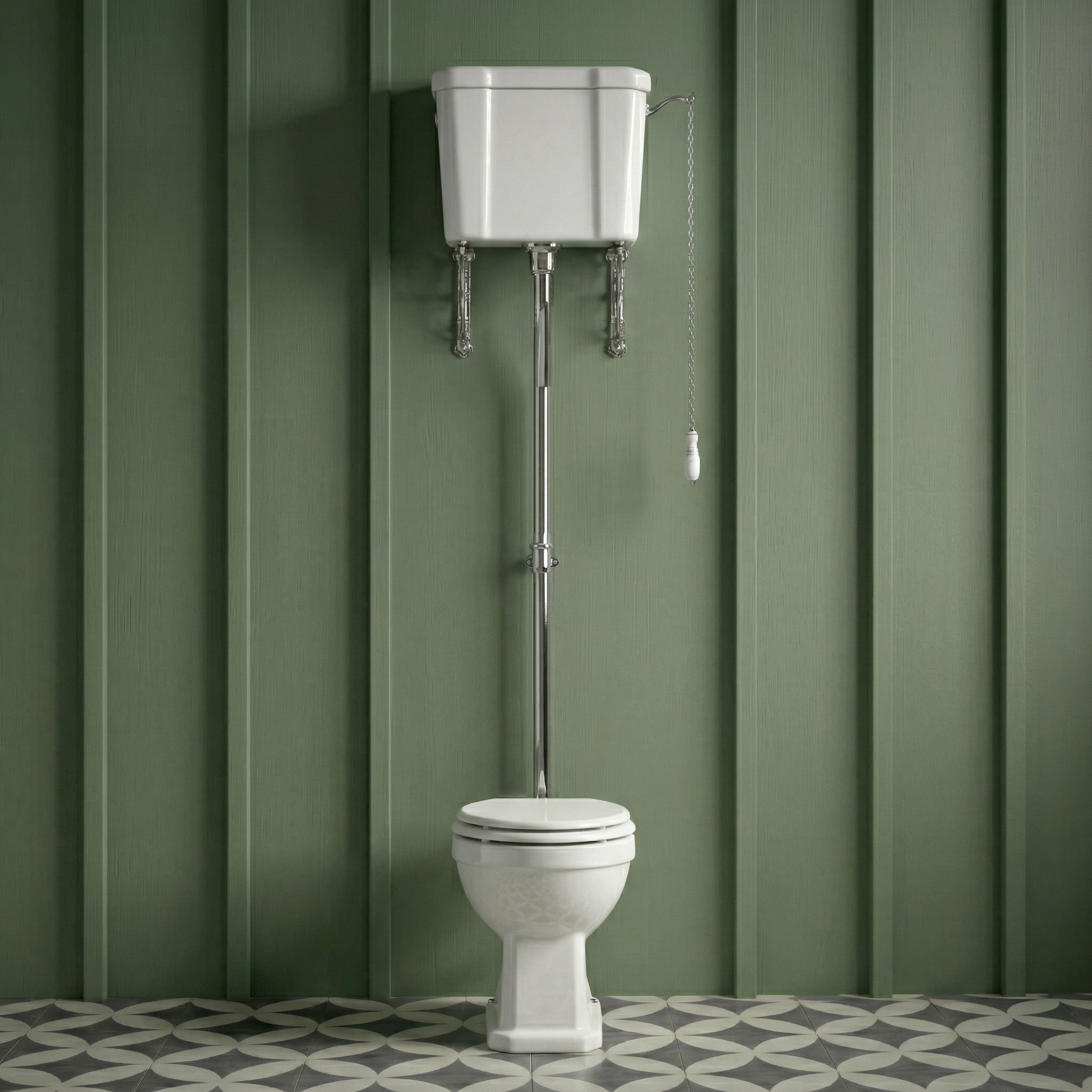 Butler & Rose Catherine High Level Toilet with Pan, Cistern & Flush Pipe Kit
