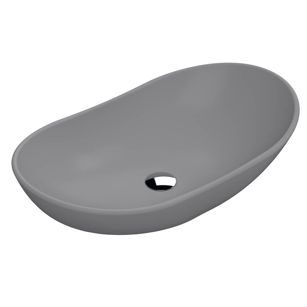 Harbour Curved Countertop Basin - Matt Grey