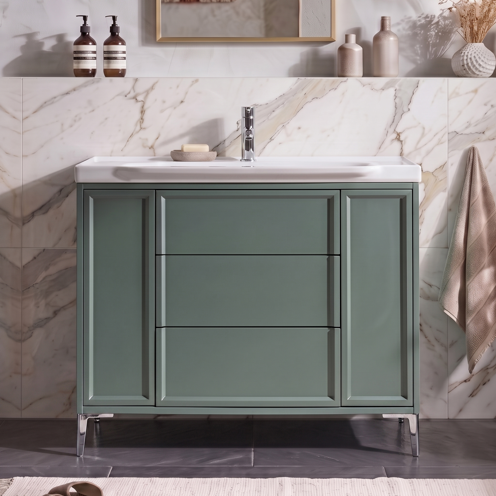 Elara 1000mm Floorstanding Vanity Unit & Basin with Leg Set