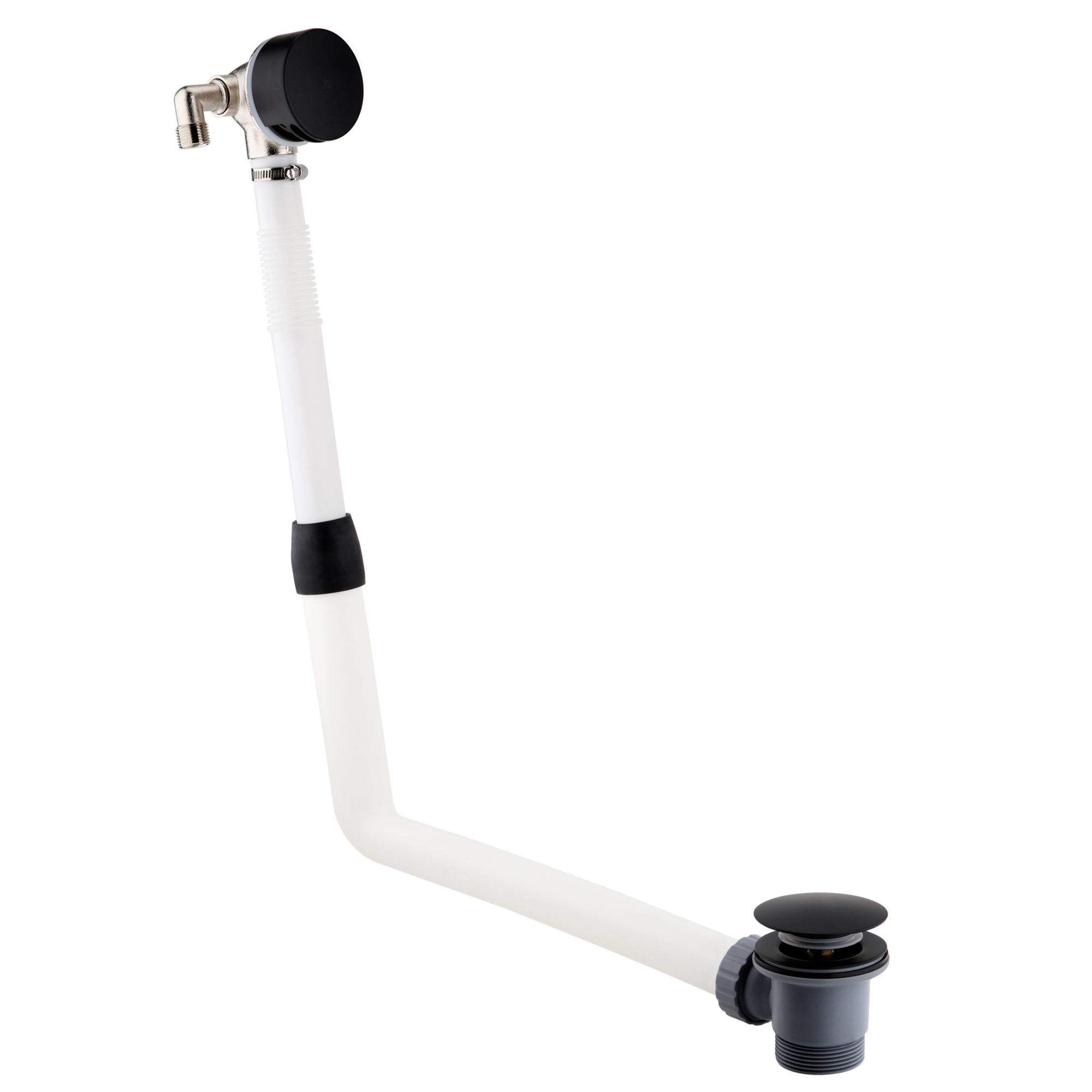 VOS Overflow Bath Filler with Click Clack Waste - Matt Black
