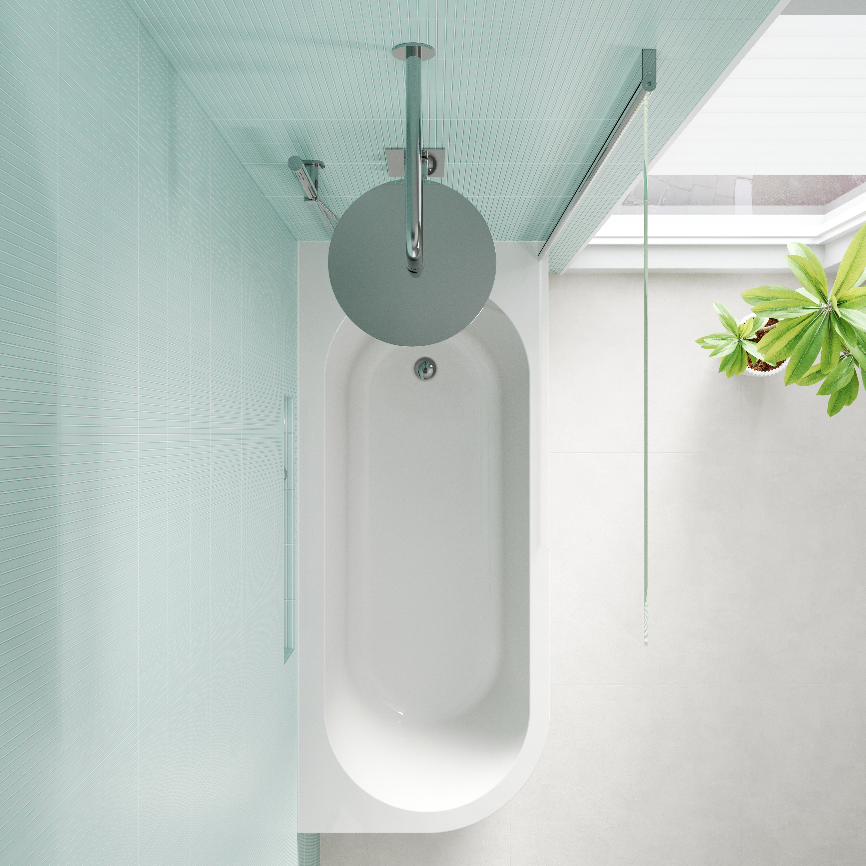 Armourcast Reinforced J Shaped Shower Bath with Panel & Shower Screen - 1700mm