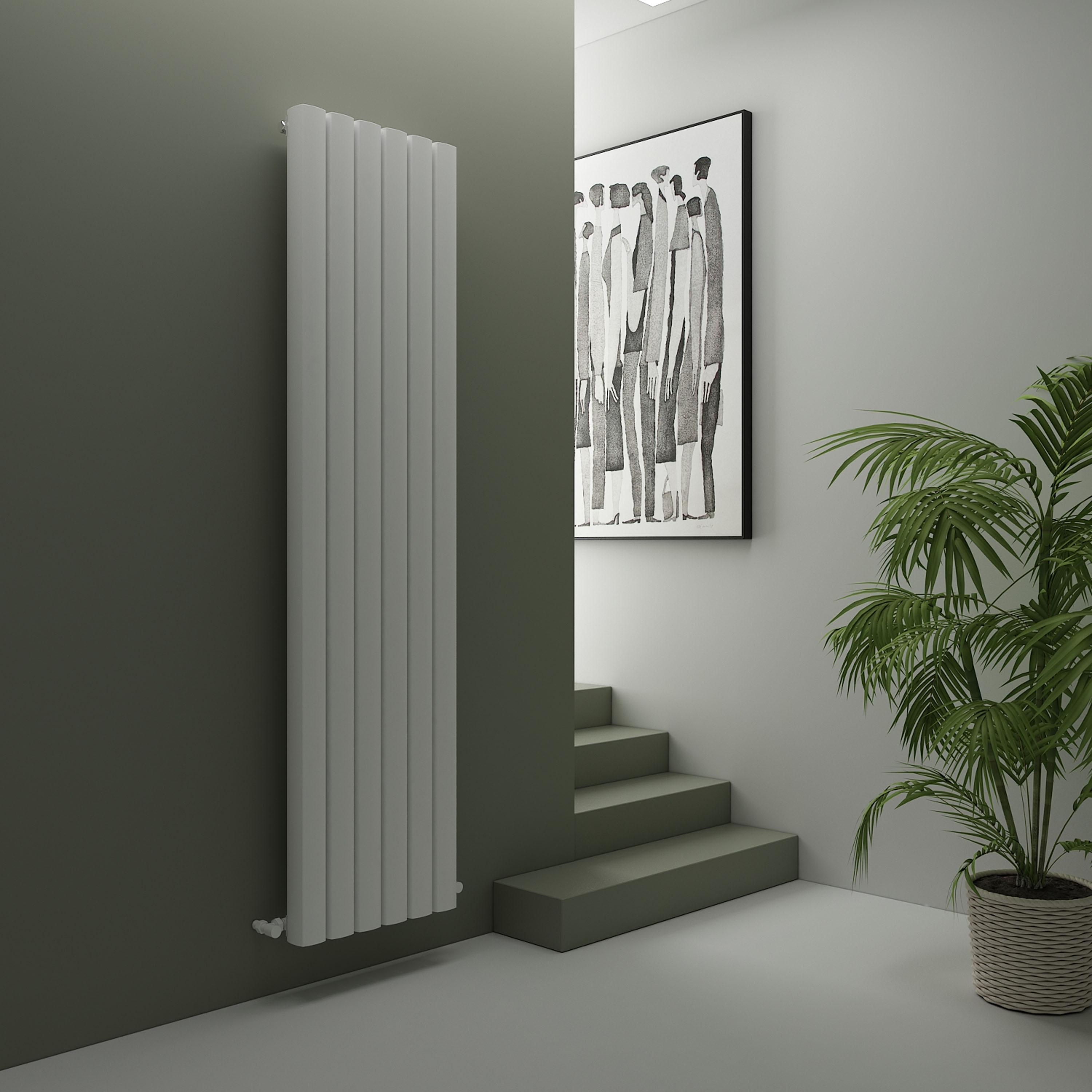 Carisa Vesta Oval Single Panel Vertical Aluminium Radiator