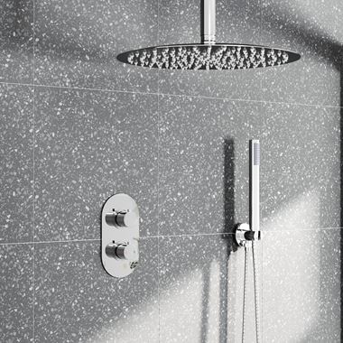 Adele Concealed Shower Valve, Fixed Head & Shower Handset