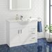 Alpine 1050mm White Gloss Floor Standing Vanity Unit & Basin