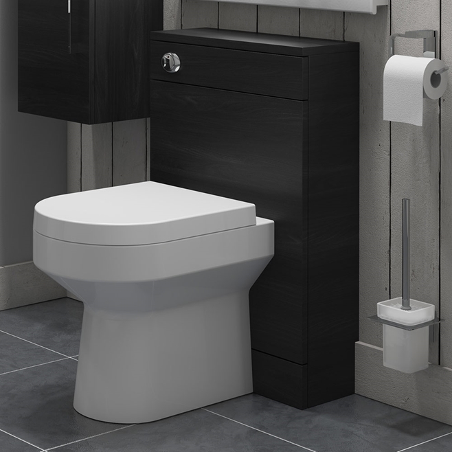 Vellamo Aspire Back to Wall WC Toilet Unit - Black Ash
