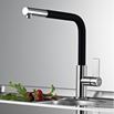 Clearwater Auriga Single Lever Mono Kitchen Tap With Pull Out Aerator - Chrome/Black